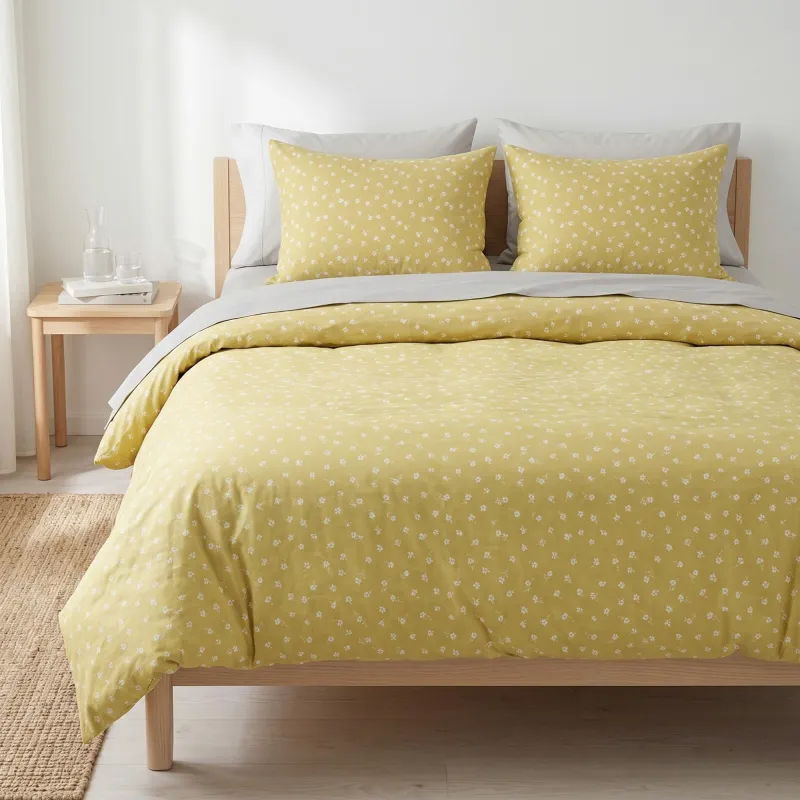 3-Piece Cotton Bedding Set with Duvet Cover and Pillowcases Soft Breathable Floral Print Design made by Anna-Kaci
