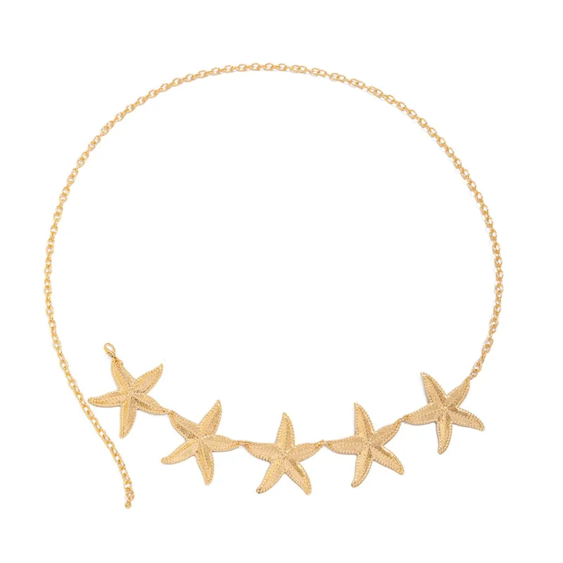 Starfish Metal Waist Chain Adjustable Beach Body Belt Ocean Inspired Waist Jewelry made by Anna-Kaci
