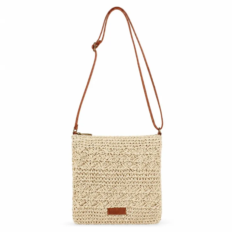 Textured Woven Crossbody Bag with Adjustable Strap Zip Closure and Slip Pocket made by Anna-Kaci