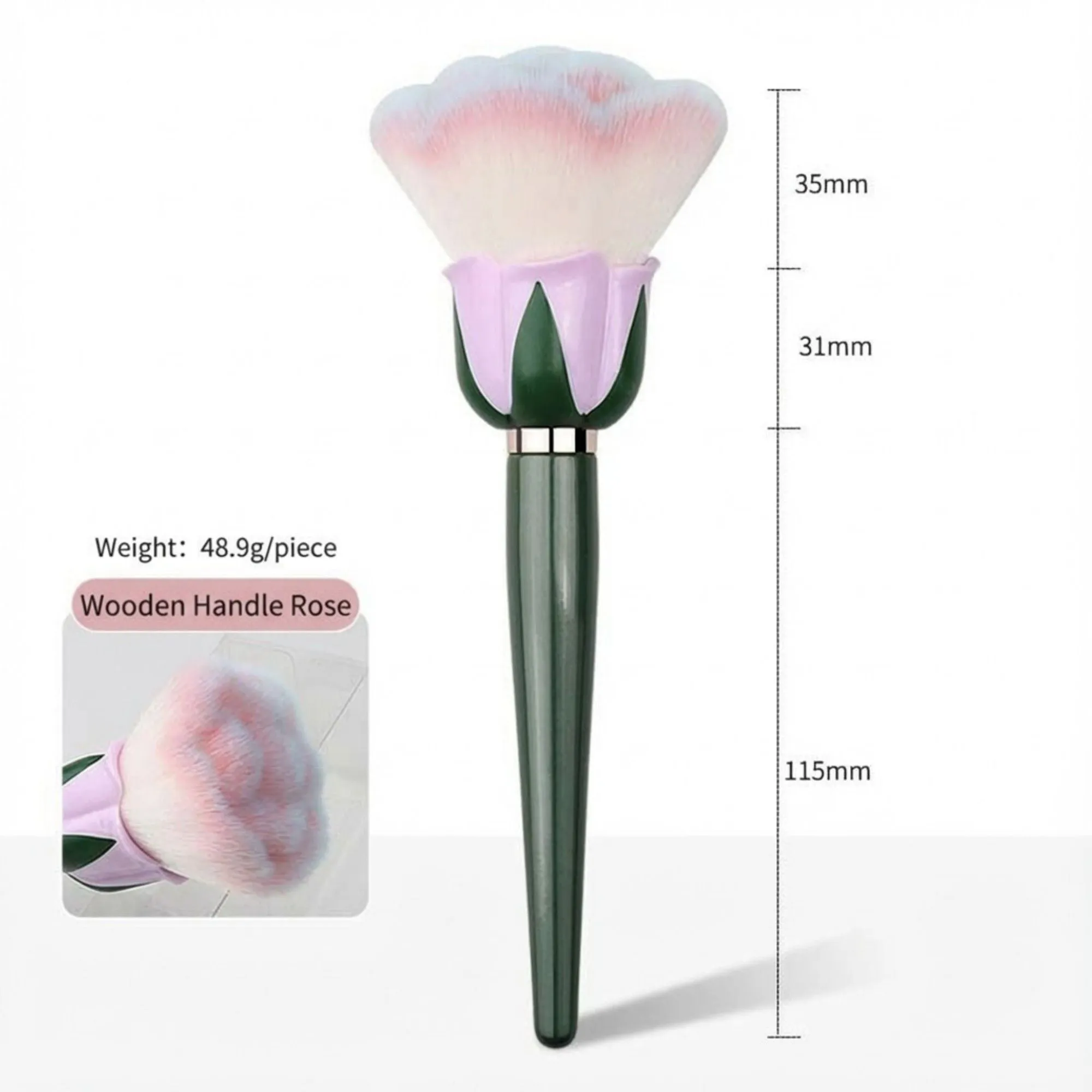 Flower-Shaped Soft Face Powder Brush with Sculpted Handle and Decorative Design sold by Anna-Kaci product image thumbnail 2