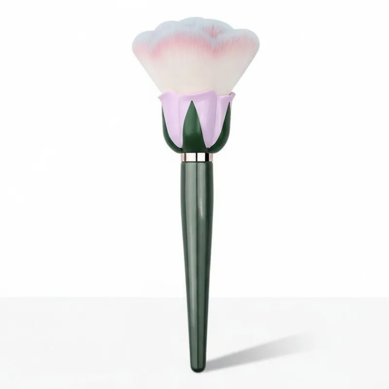 Flower-Shaped Soft Face Powder Brush with Sculpted Handle and Decorative Design made by Anna-Kaci