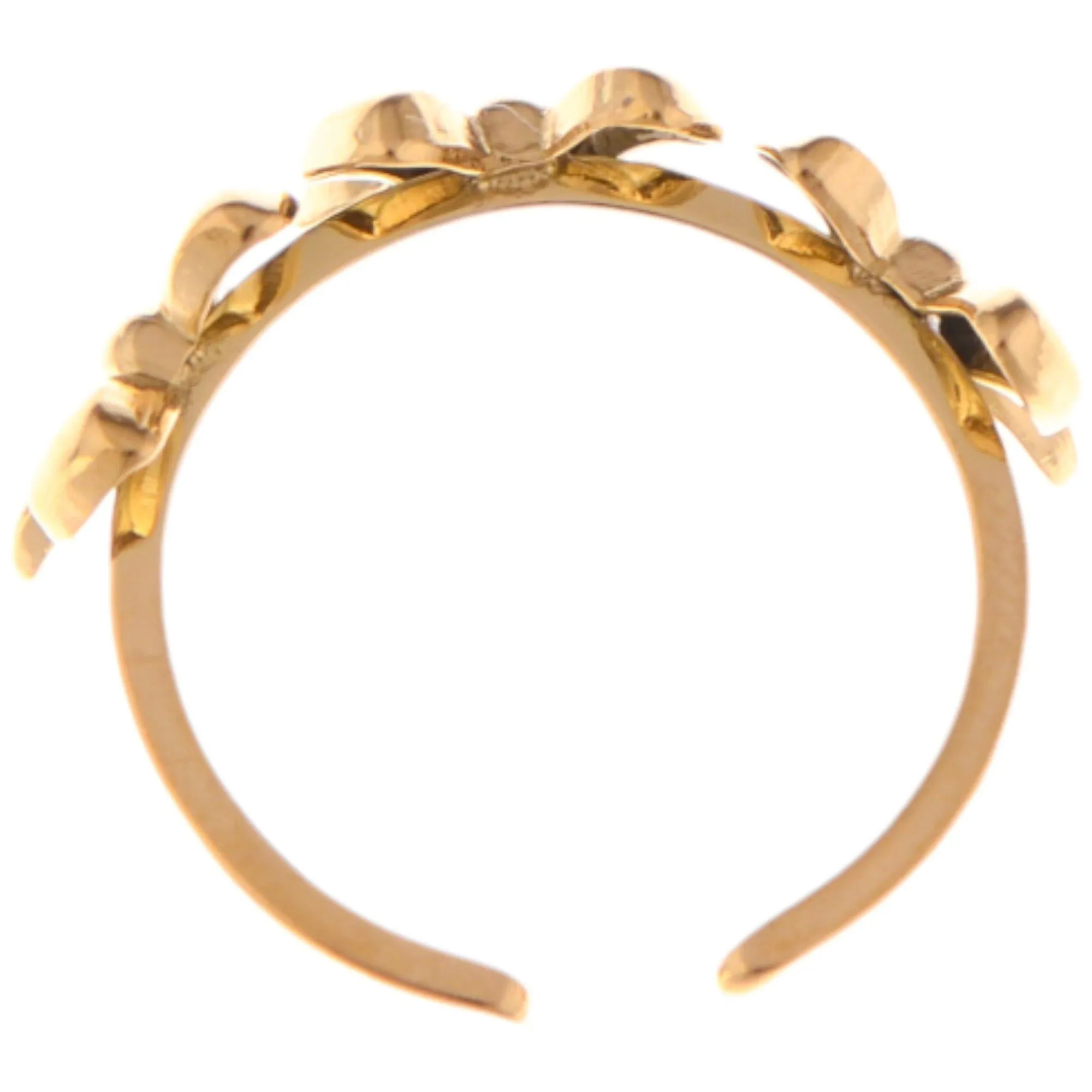 Gold Tone Bow Design Adjustable Fashion Ring with Triple Bow Accents sold by Anna-Kaci product image thumbnail 3