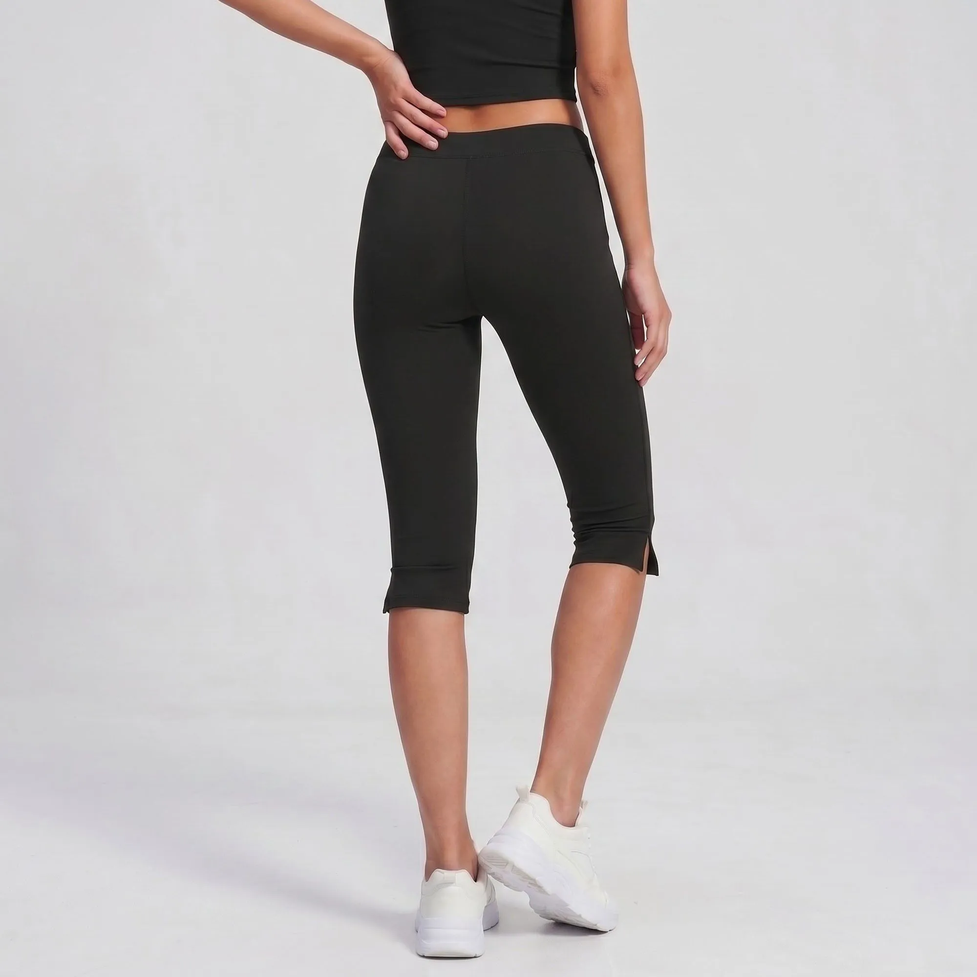 High Waist Capri Leggings Side Slit Cropped Workout Yoga Pants sold by Anna-Kaci product image thumbnail 2