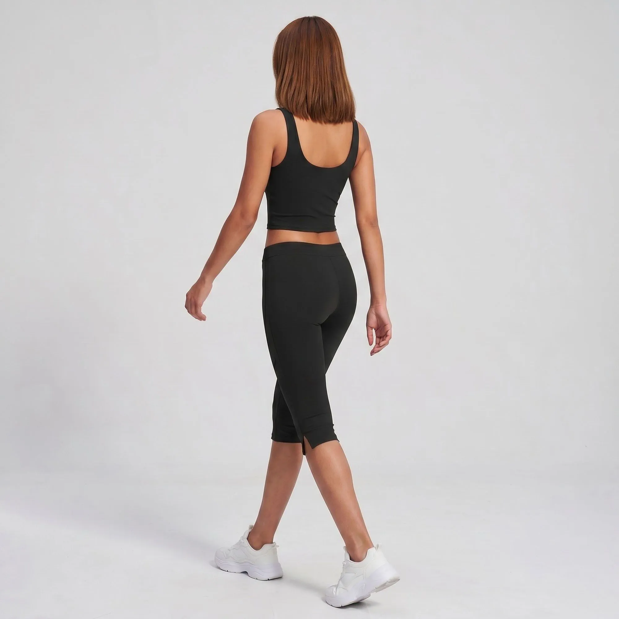 High Waist Capri Leggings Side Slit Cropped Workout Yoga Pants sold by Anna-Kaci product image thumbnail 4