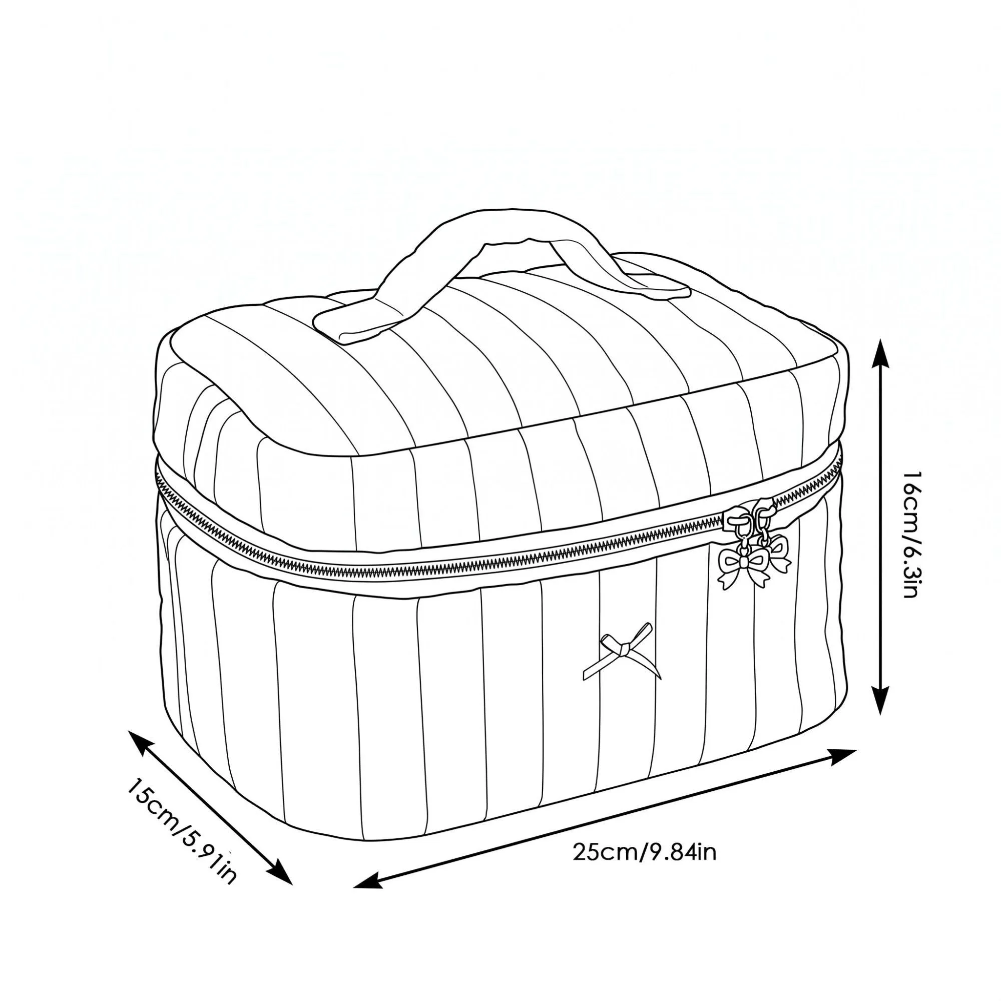 Quilted Floral Cosmetic Makeup Bag with Top Handle and Zip Closure sold by Anna-Kaci product image thumbnail 5
