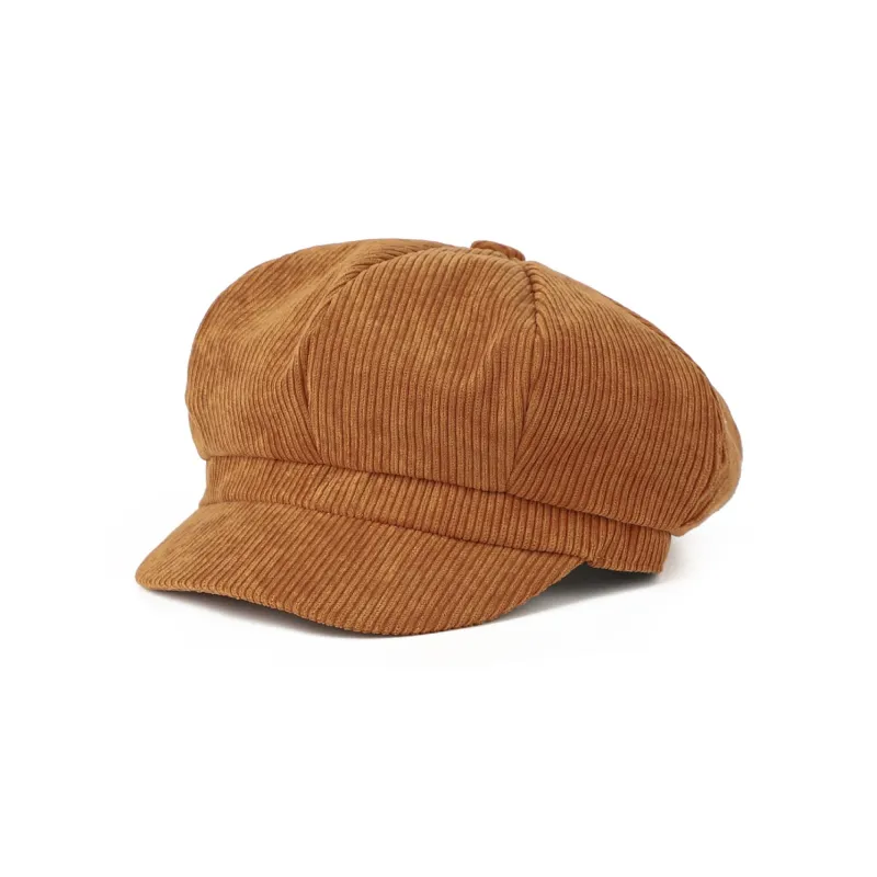 Corduroy Newsboy Cap Vintage Baker Boy Cabbie Hat with Short Brim made by Anna-Kaci