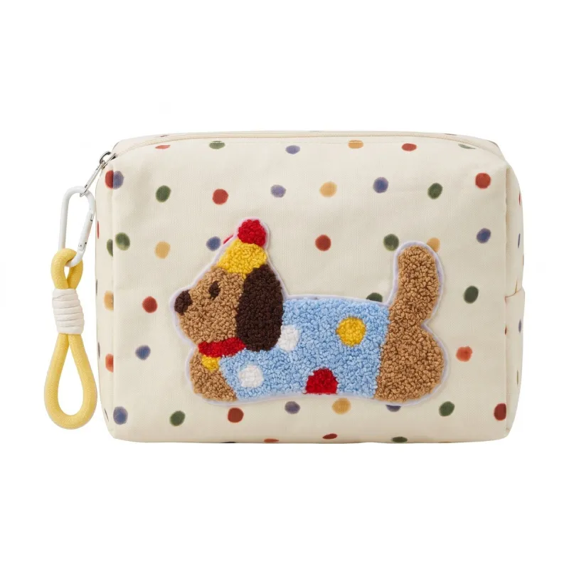 Dog Patch Polka Dot Cosmetic Bag Zipper Pouch Wristlet Travel Organizer made by Anna-Kaci