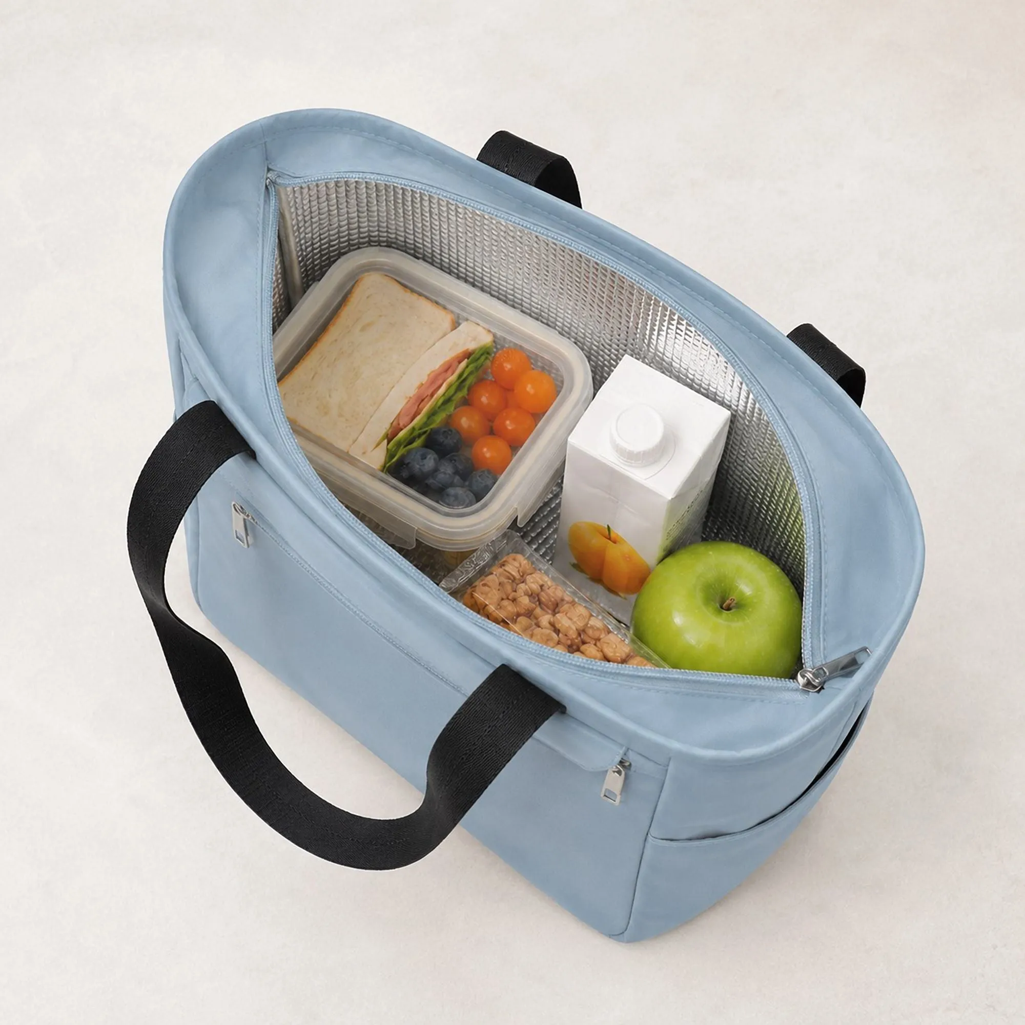 Insulated Tote Lunch Bag with Zipper Pockets and Long Handles sold by Anna-Kaci product image thumbnail 2