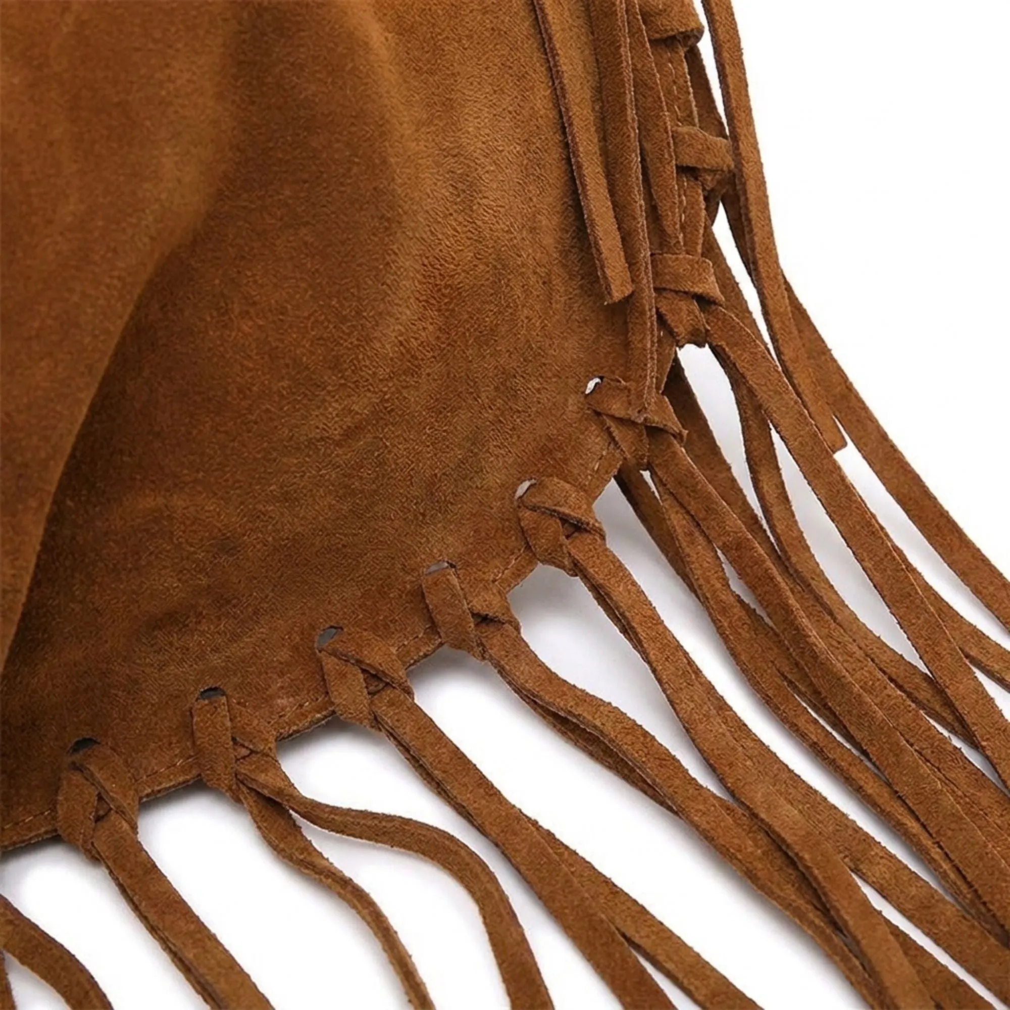 Slouchy Fringe Hobo Shoulder Bag with Tie Closure and Inner Pockets sold by Anna-Kaci product image thumbnail 4