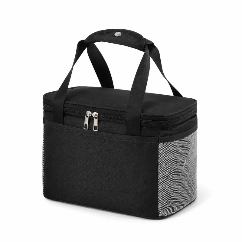 Insulated Lunch Tote Bag with Front Pocket Mesh Side Pockets and Dual Zipper made by Anna-Kaci