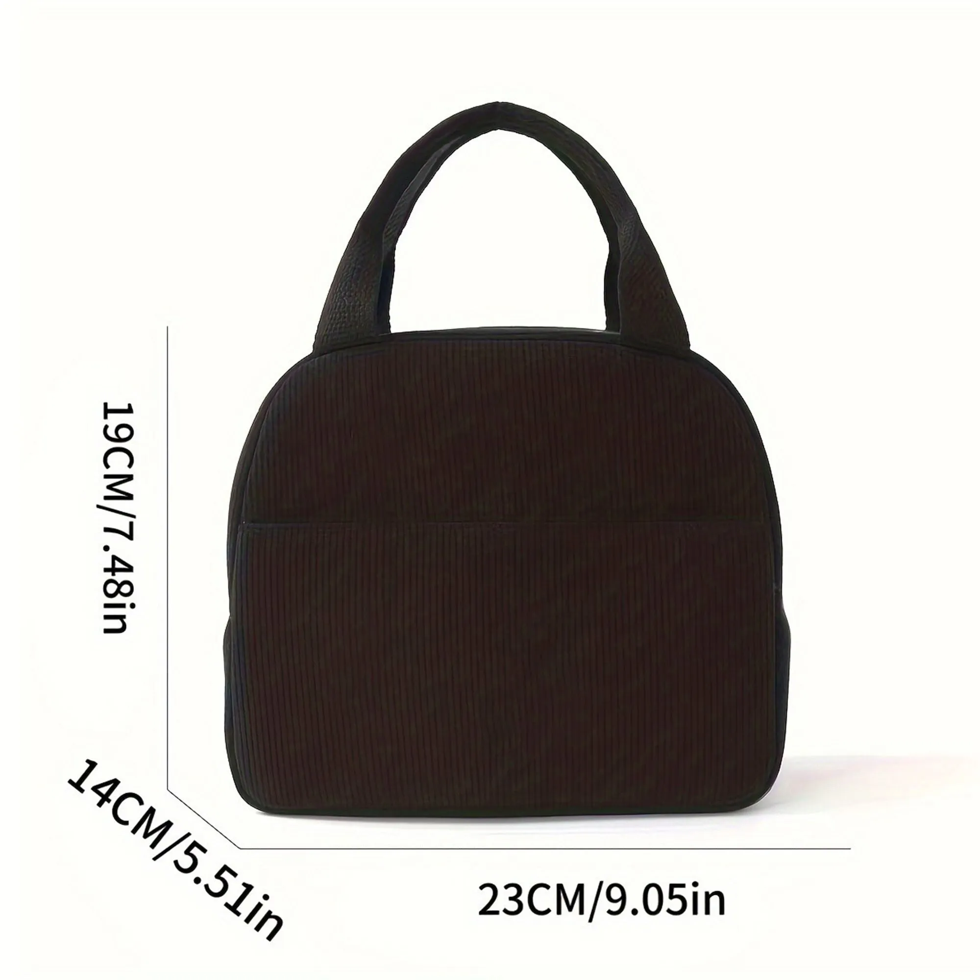 Insulated Corduroy Lunch Bag with Handle sold by Anna-Kaci product image thumbnail 4