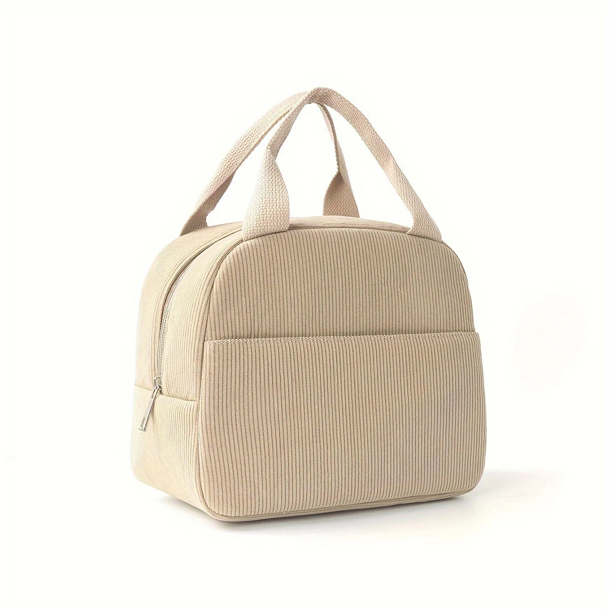 Insulated Corduroy Lunch Bag with Handle sold by Anna-Kaci product image thumbnail 5
