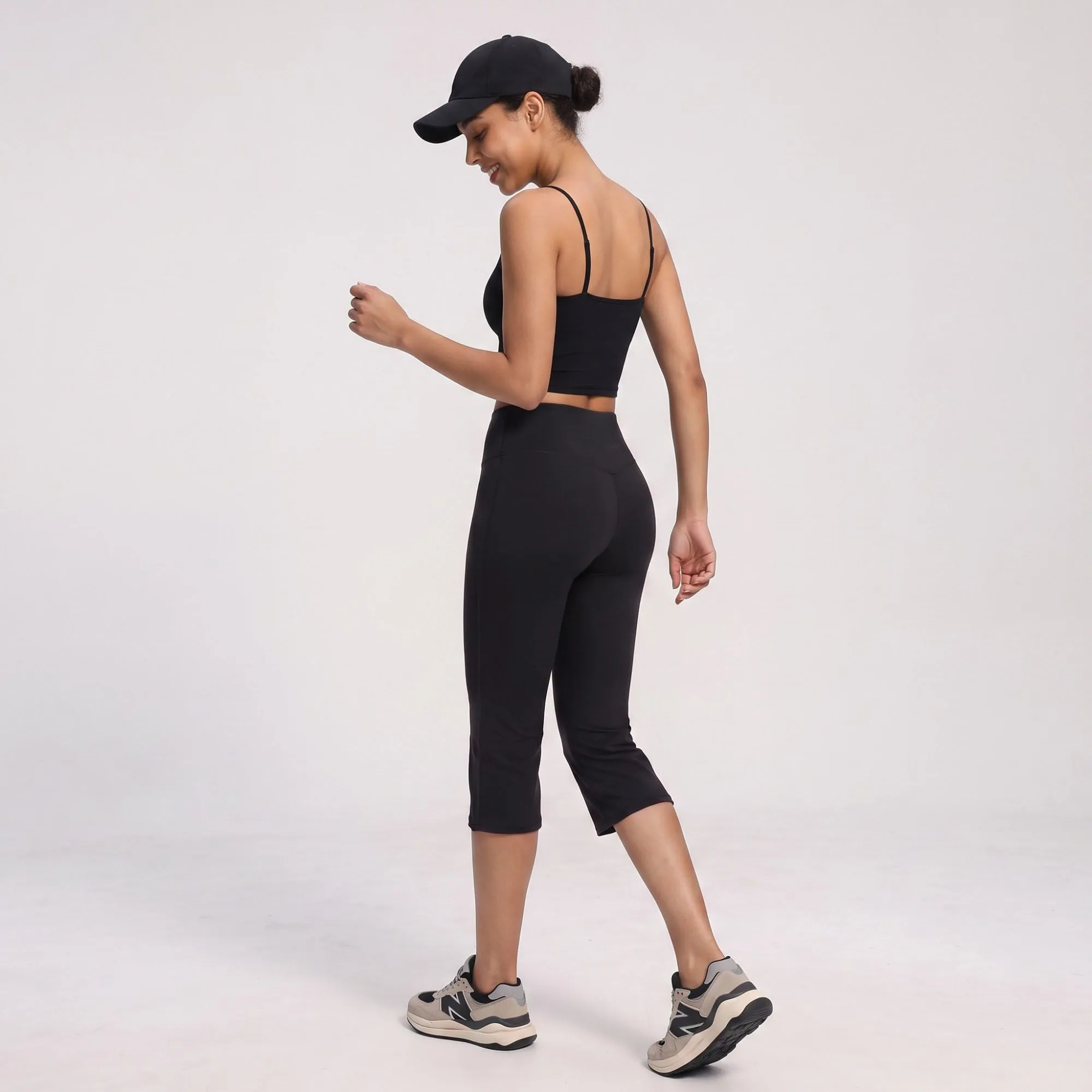 High Waist Cropped Flare Yoga Pants Fitted Capri Workout Leggings for Dance and Athleisure sold by Anna-Kaci product image thumbnail 4