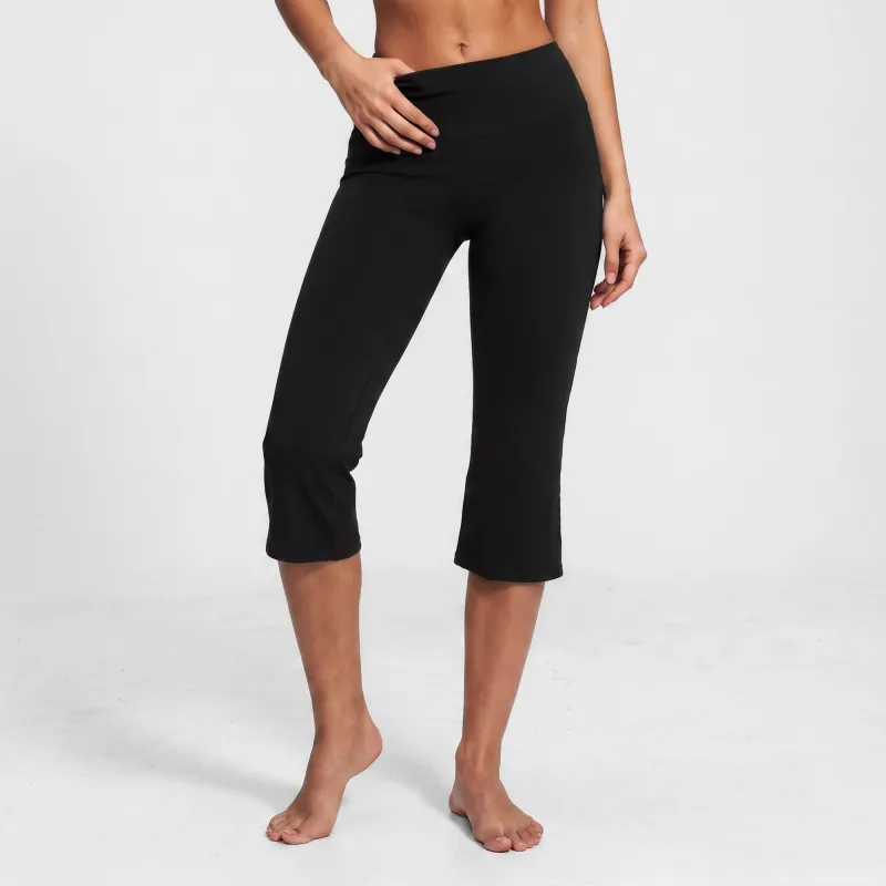 High Waist Cropped Flare Yoga Pants Fitted Capri Workout Leggings for Dance and Athleisure made by Anna-Kaci