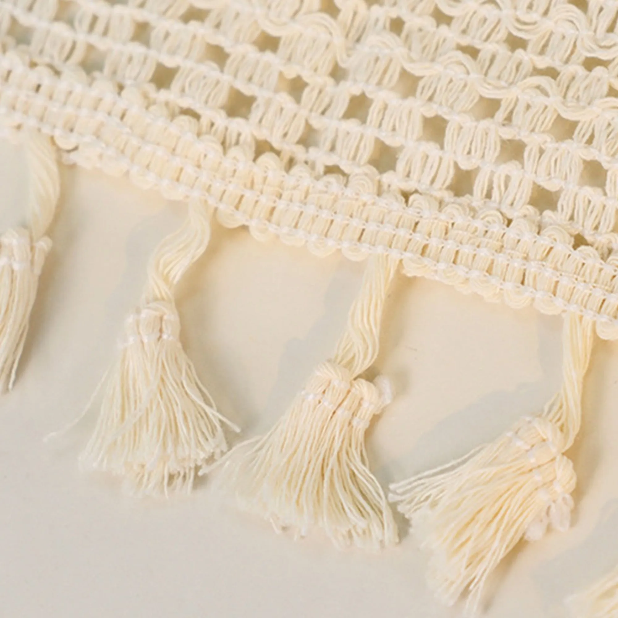Open Knit Kimono Cover Up with Tassel Trim sold by Anna-Kaci product image thumbnail 4