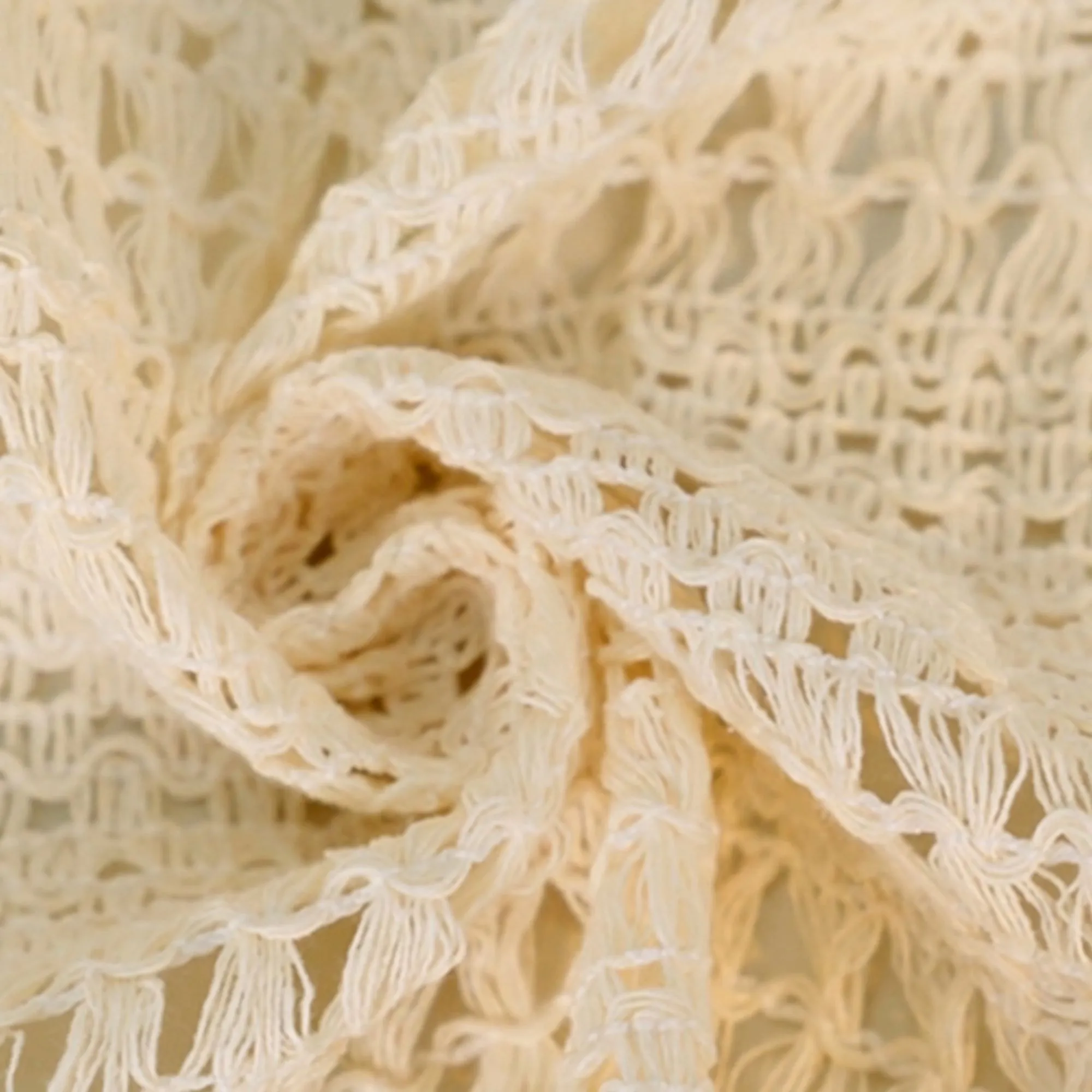 Open Knit Kimono Cover Up with Tassel Trim sold by Anna-Kaci product image thumbnail 3