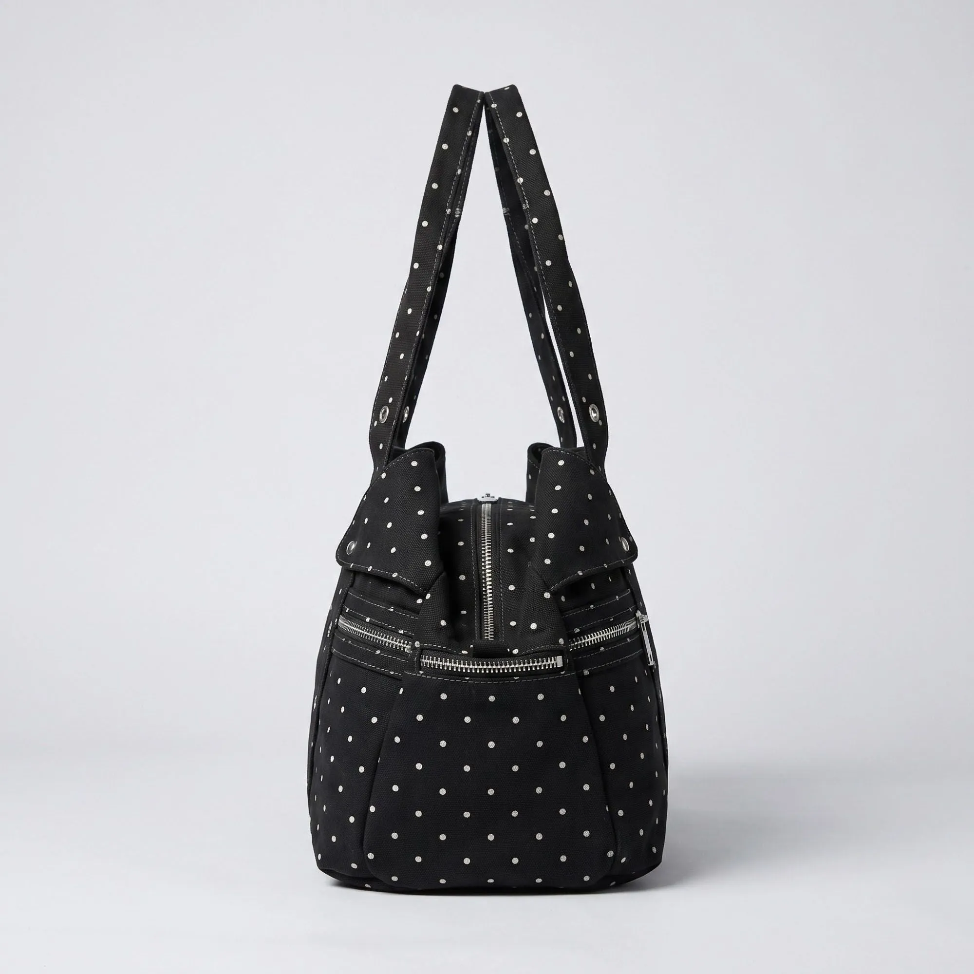 Polka Dot Multi-Pocket Shoulder Bag with Zip Closure sold by Anna-Kaci product image thumbnail 3