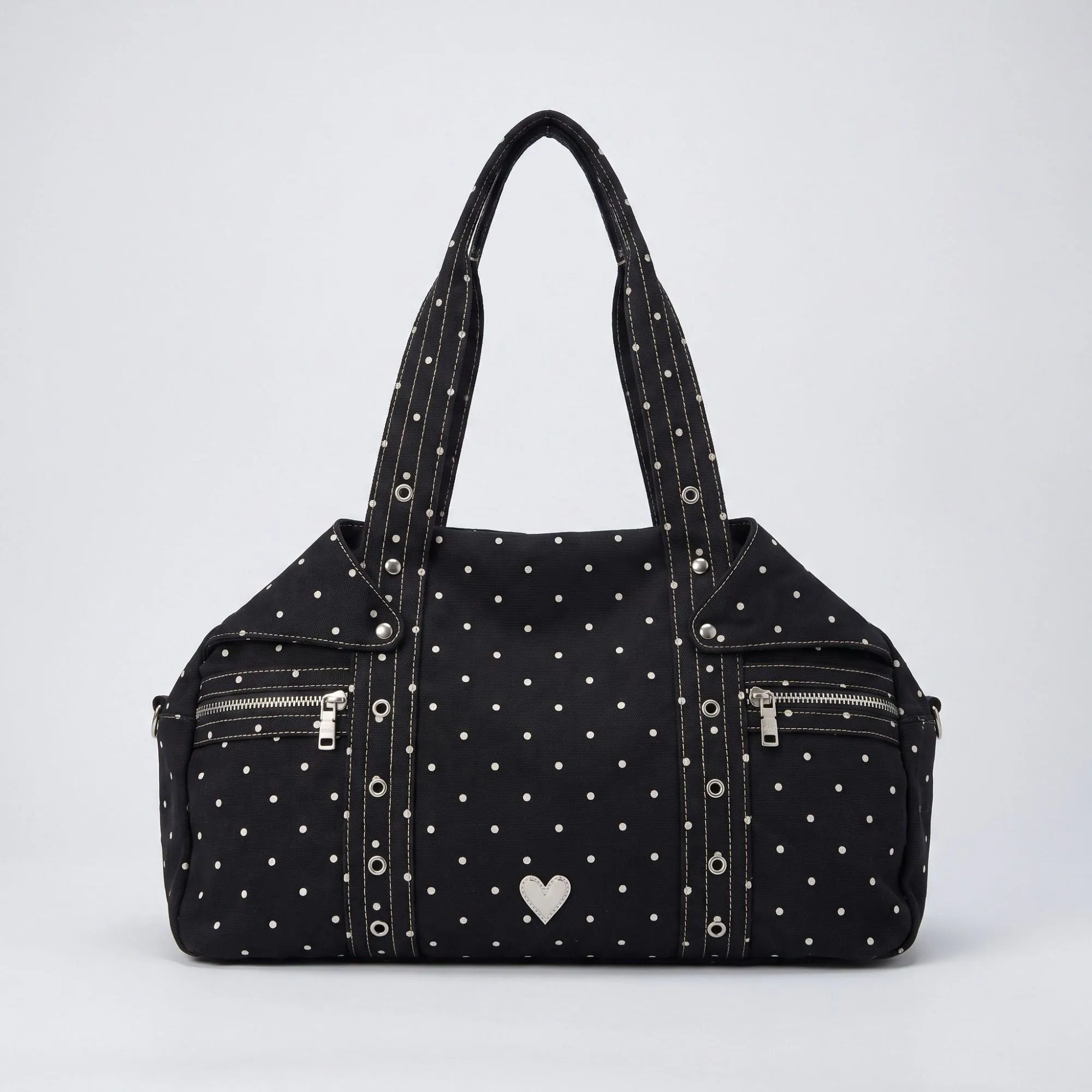 Polka Dot Multi-Pocket Shoulder Bag with Zip Closure sold by Anna-Kaci