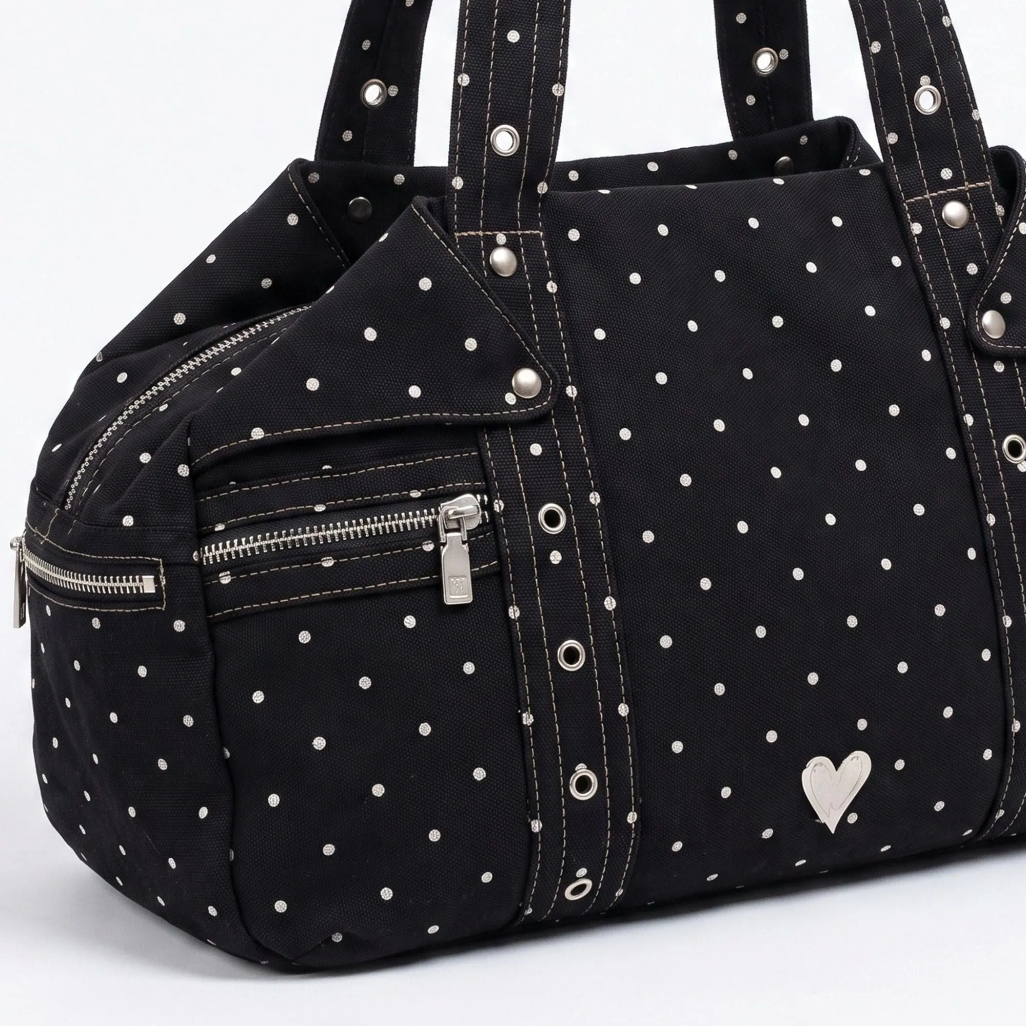 Polka Dot Multi-Pocket Shoulder Bag with Zip Closure sold by Anna-Kaci product image thumbnail 5