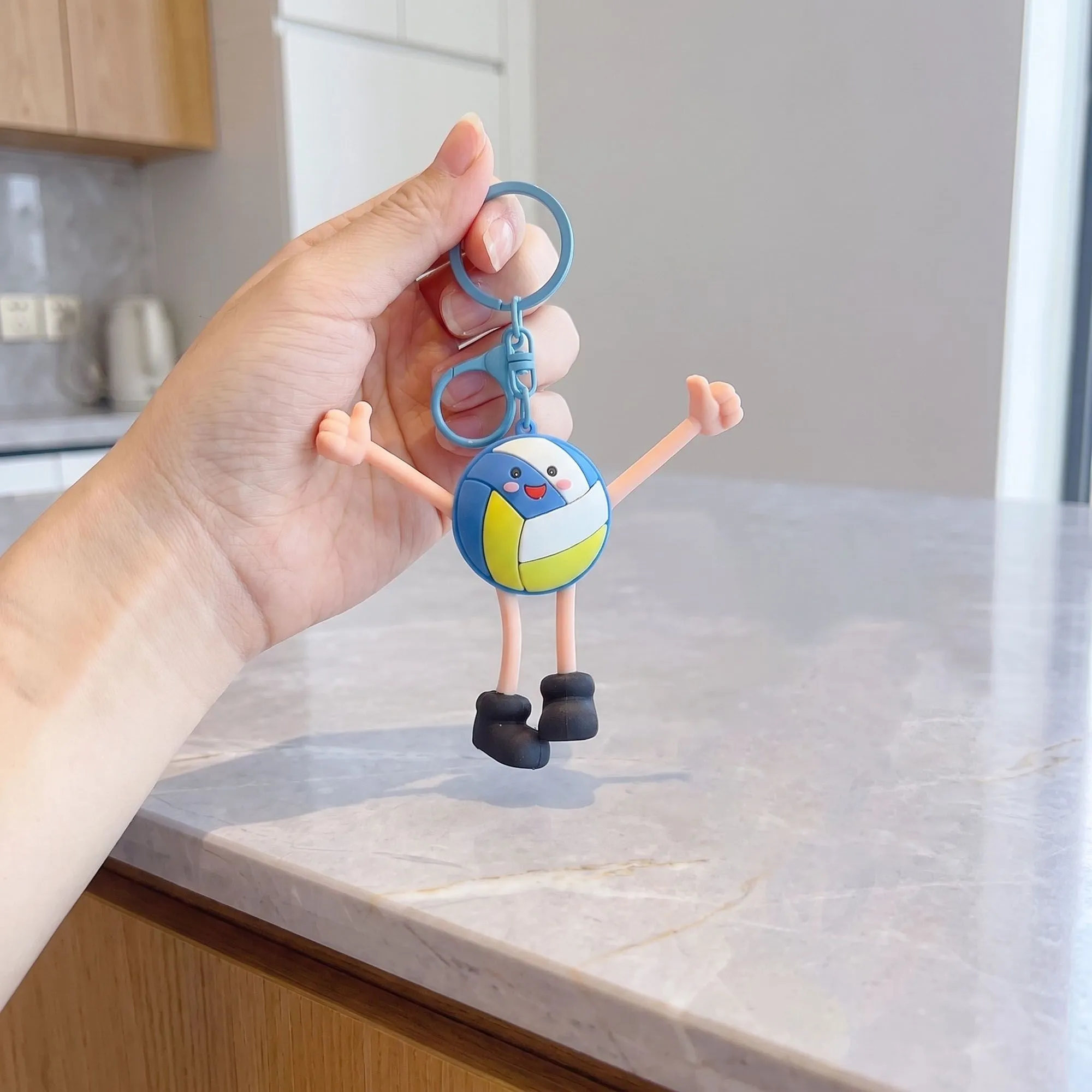 2-Piece Womens Sports Themed Bag Charm with Hanging Clip and Character Accent sold by Anna-Kaci product image thumbnail 4