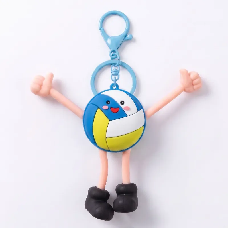 2-Piece Womens Sports Themed Bag Charm with Hanging Clip and Character Accent made by Anna-Kaci