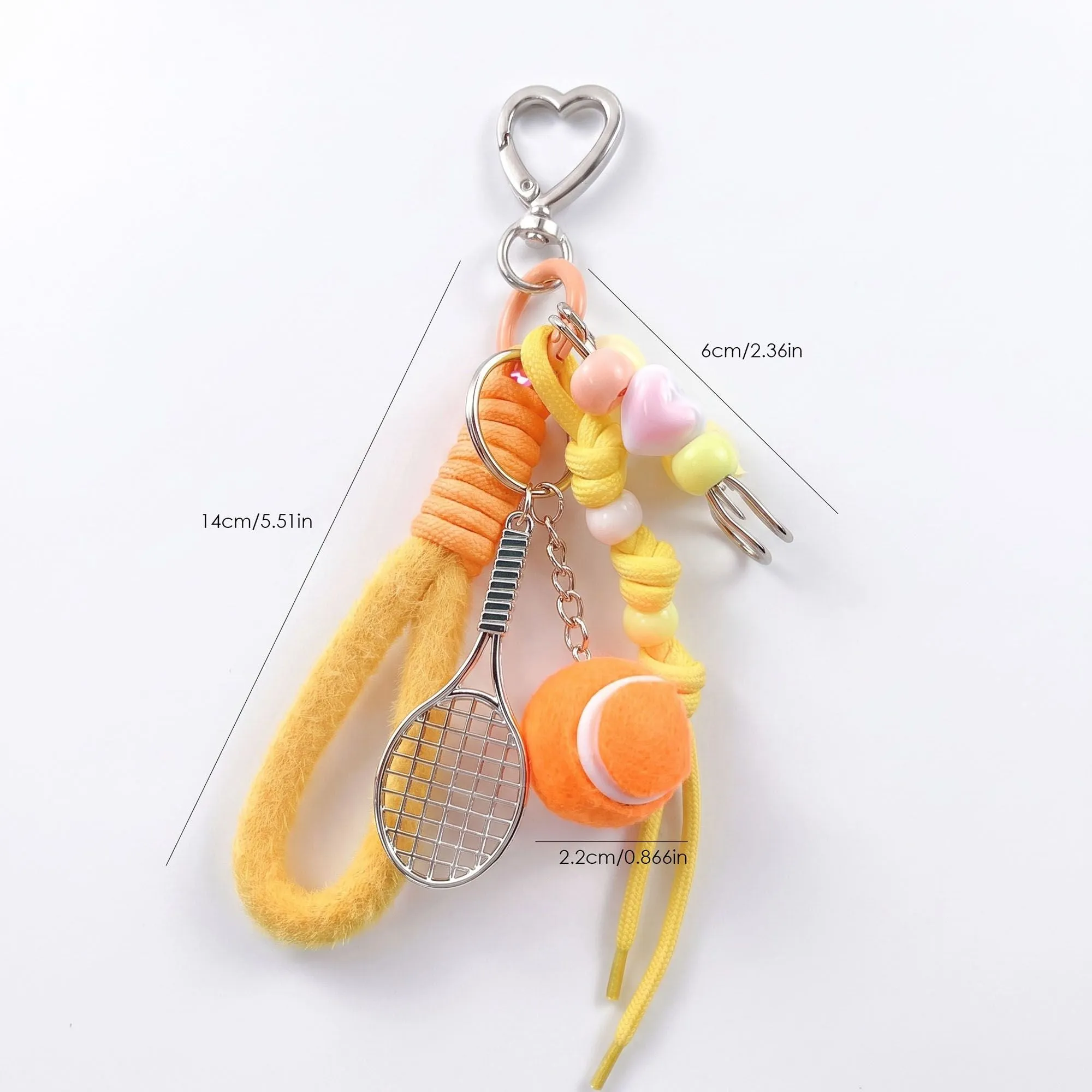 2-Piece Womens Sports Themed Bag Charm with Hanging Clip and Tennis Accessory sold by Anna-Kaci product image thumbnail 5