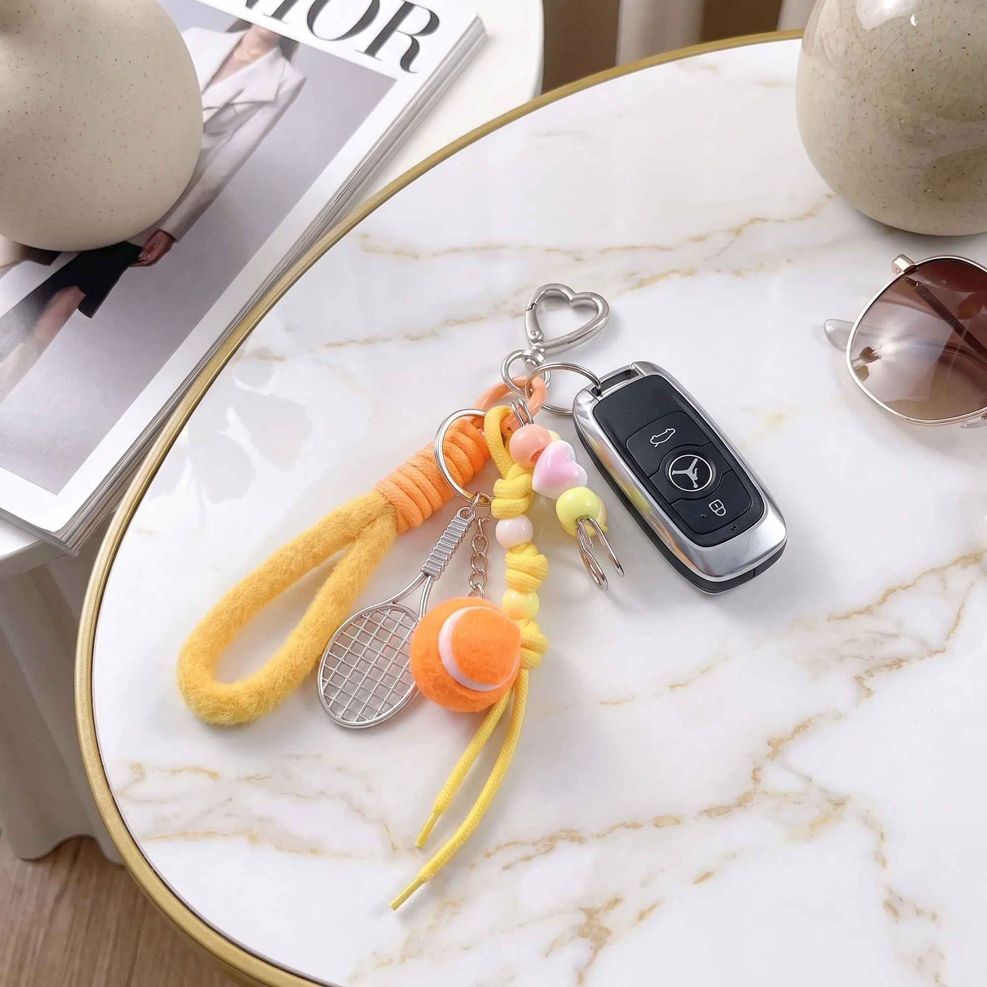 2-Piece Womens Sports Themed Bag Charm with Hanging Clip and Tennis Accessory sold by Anna-Kaci product image thumbnail 3