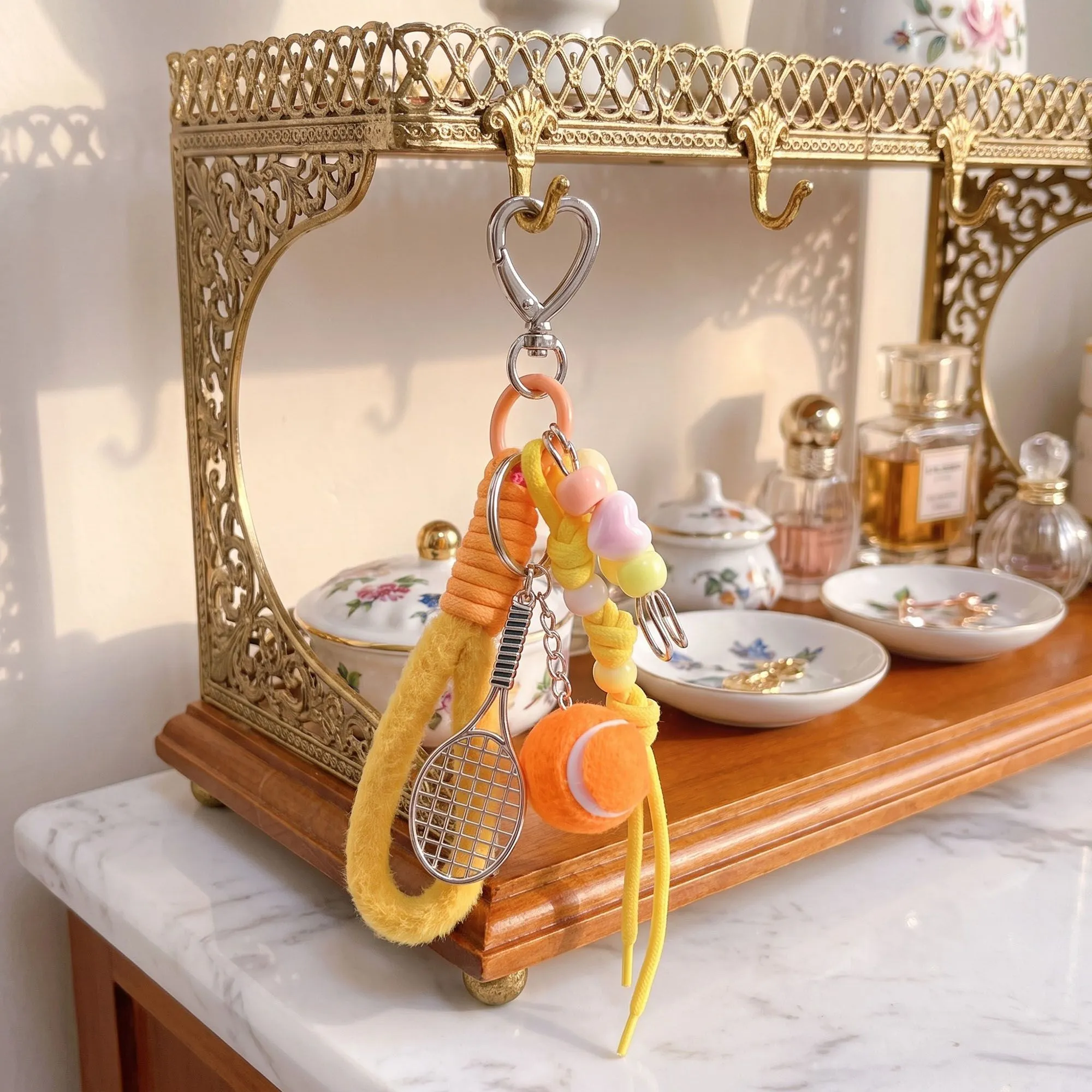 2-Piece Womens Sports Themed Bag Charm with Hanging Clip and Tennis Accessory sold by Anna-Kaci product image thumbnail 4