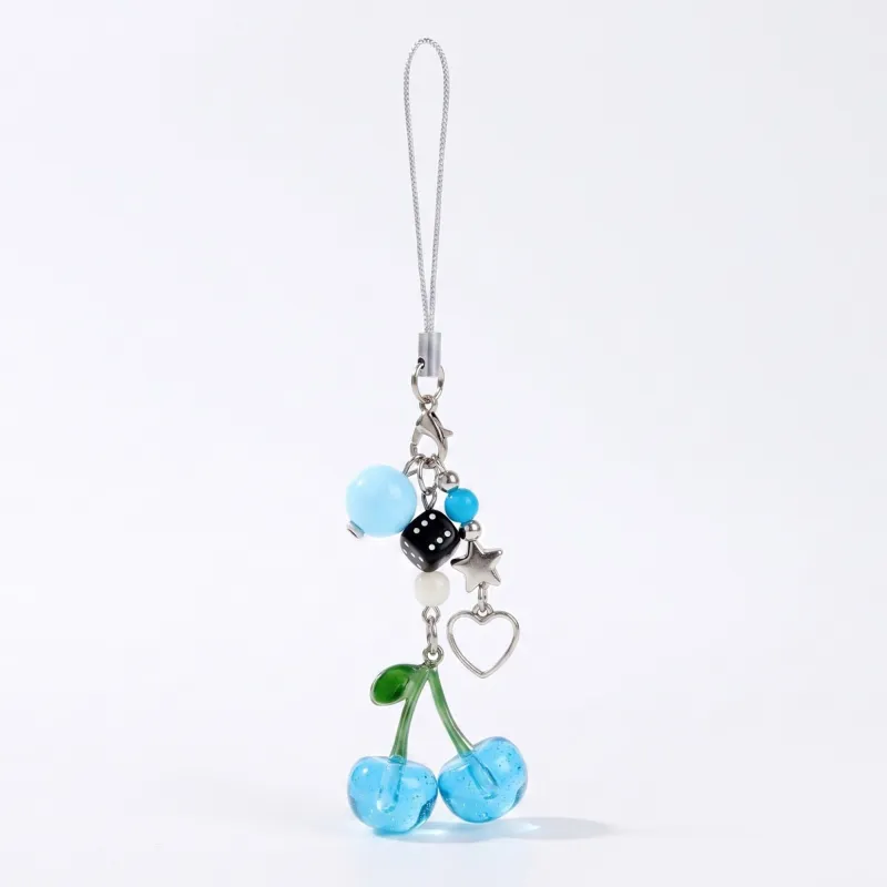 2-Piece Womens Beaded Phone Charm with Hanging Loop and Decorative Accents made by Anna-Kaci