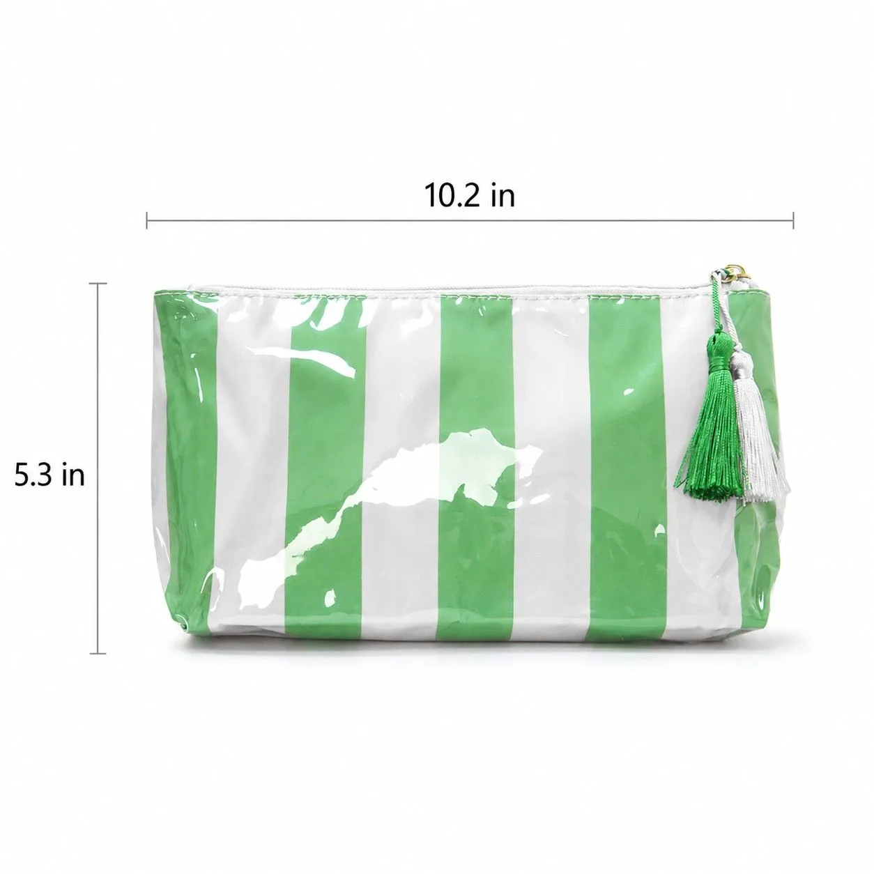 Striped PVC Cosmetic Pouch Makeup Bag with Zip Closure sold by Anna-Kaci product image thumbnail 3