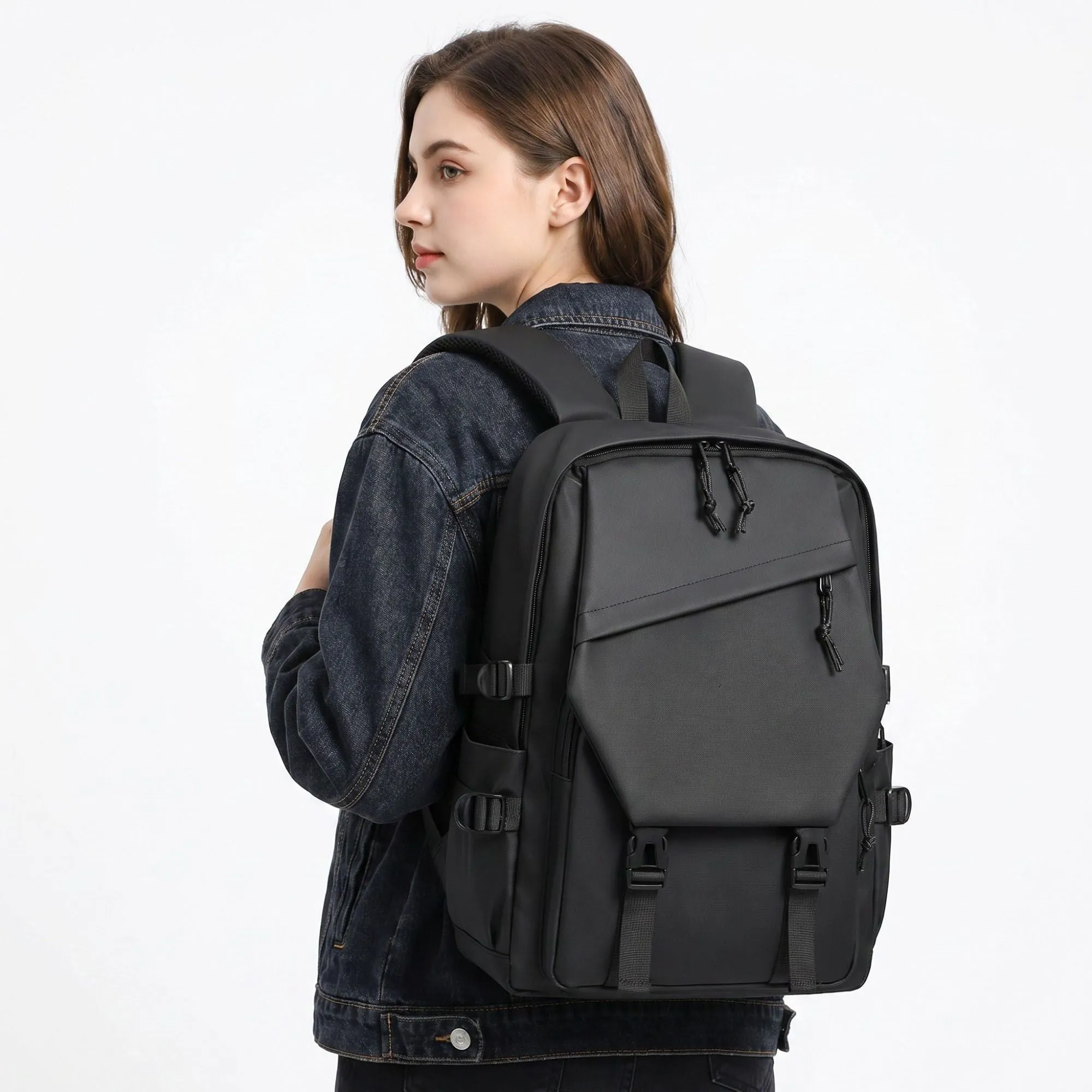 Multi-Pocket Utility Backpack with Buckle Straps, Side Pockets and Padded Shoulder Straps sold by Anna-Kaci