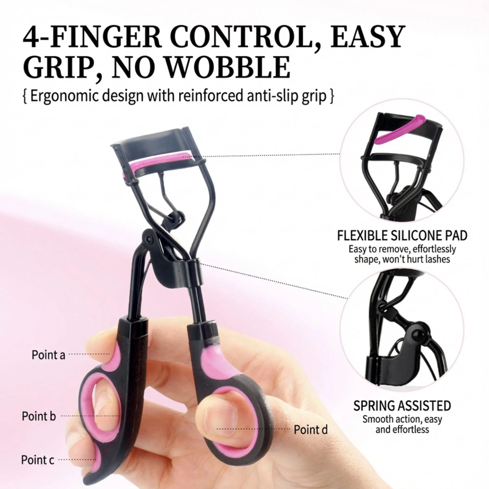 Eyelash Curler and Brow Grooming Tool Set with Replacement Pads and Precision Makeup Brushes sold by Anna-Kaci product image thumbnail 2