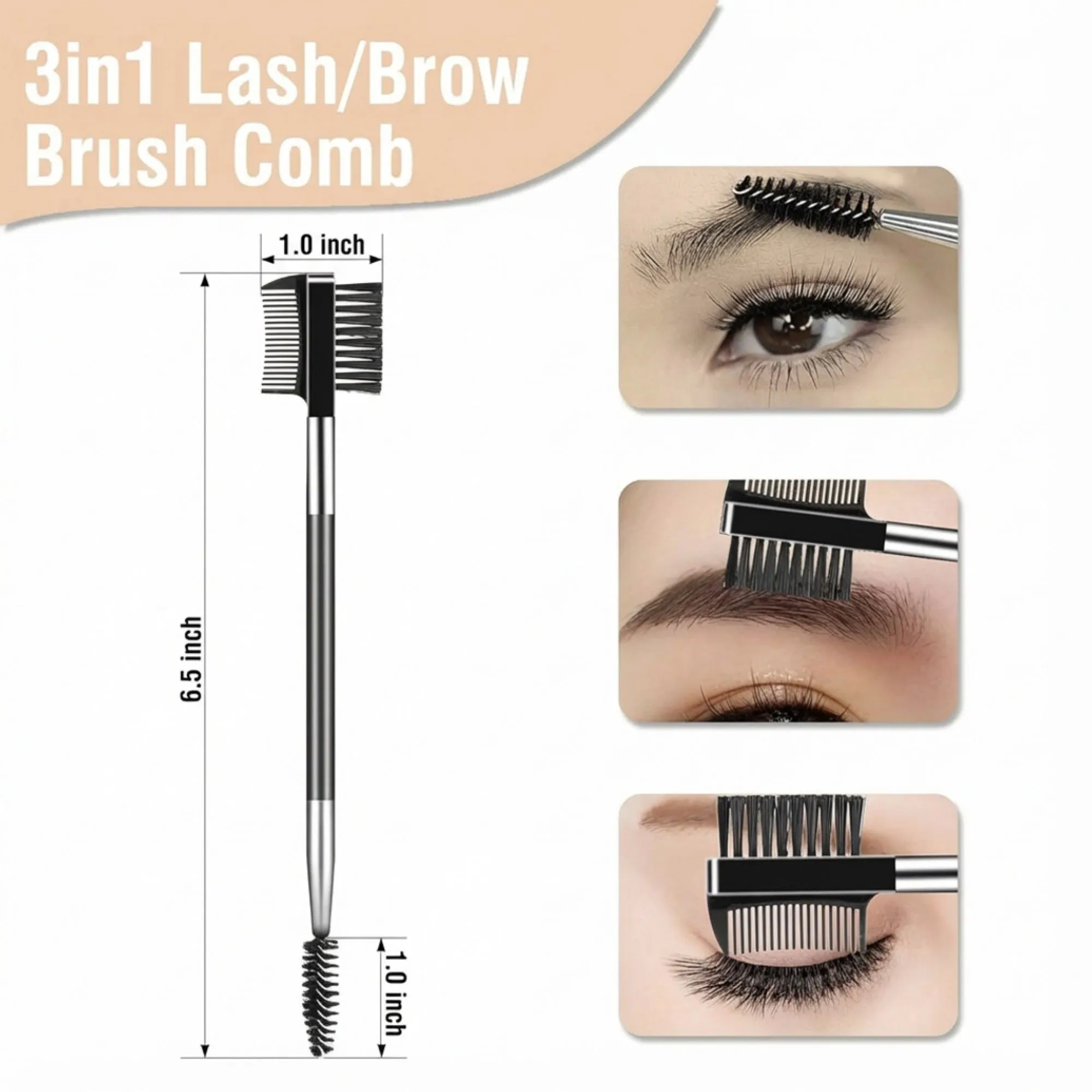 Eyelash Curler and Brow Grooming Tool Set with Replacement Pads and Precision Makeup Brushes sold by Anna-Kaci product image thumbnail 3