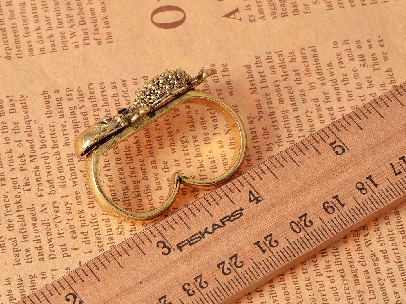Death Bone & Skulls Head Scary Deadly Two Fingers Ring sold by Anna-Kaci product image thumbnail 3