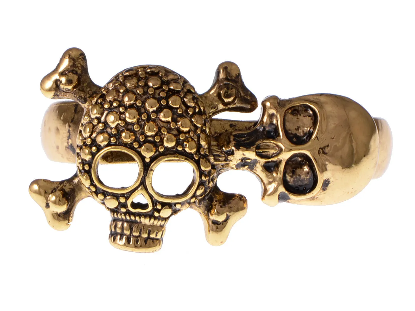 Death Bone & Skulls Head Scary Deadly Two Fingers Ring sold by Anna-Kaci