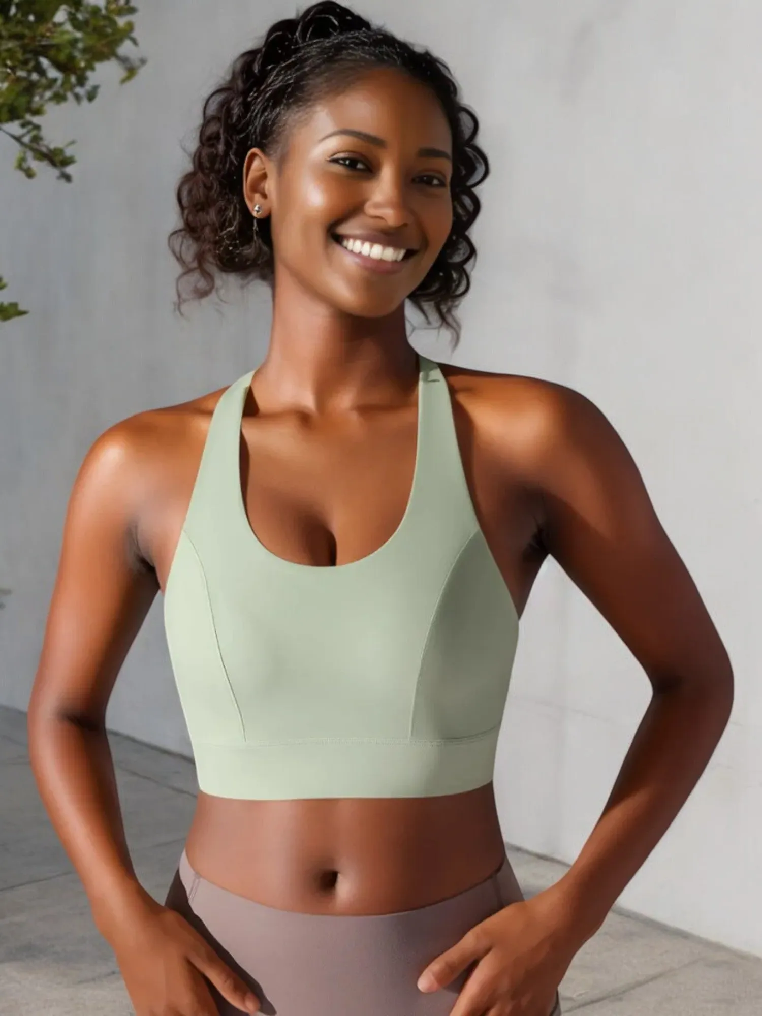 Anna-Kaci Women's High Support Racerback Sports Bra with Contour Seams sold by Anna-Kaci product image thumbnail 2