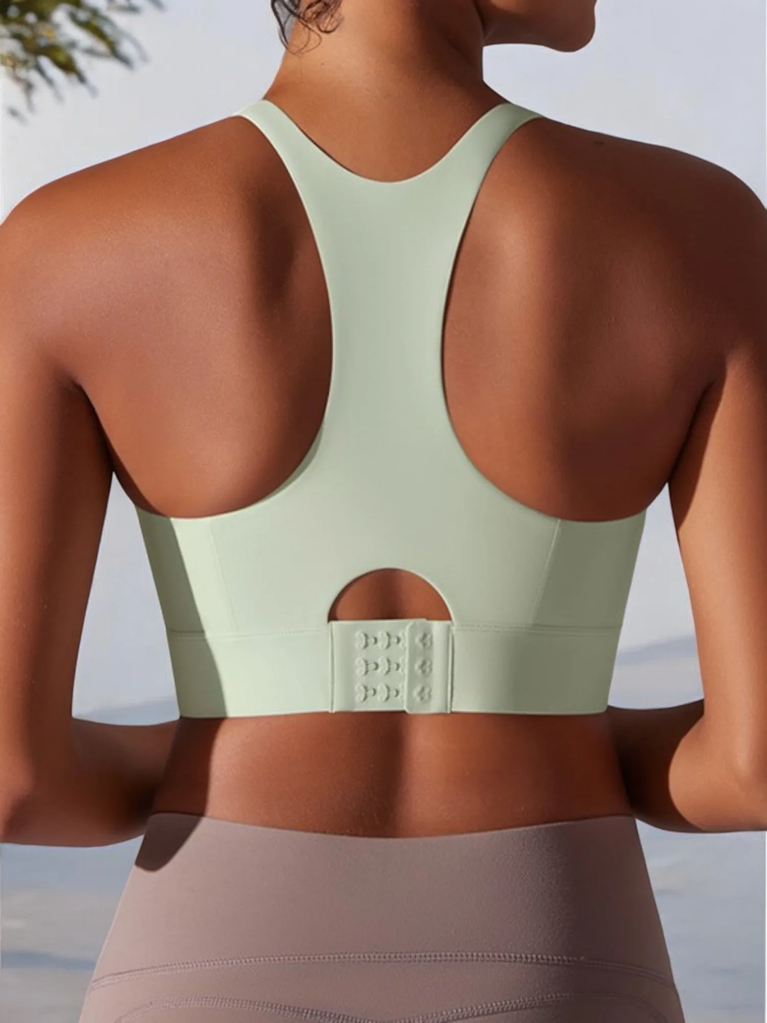 Anna-Kaci Women's High Support Racerback Sports Bra with Contour Seams sold by Anna-Kaci product image thumbnail 3