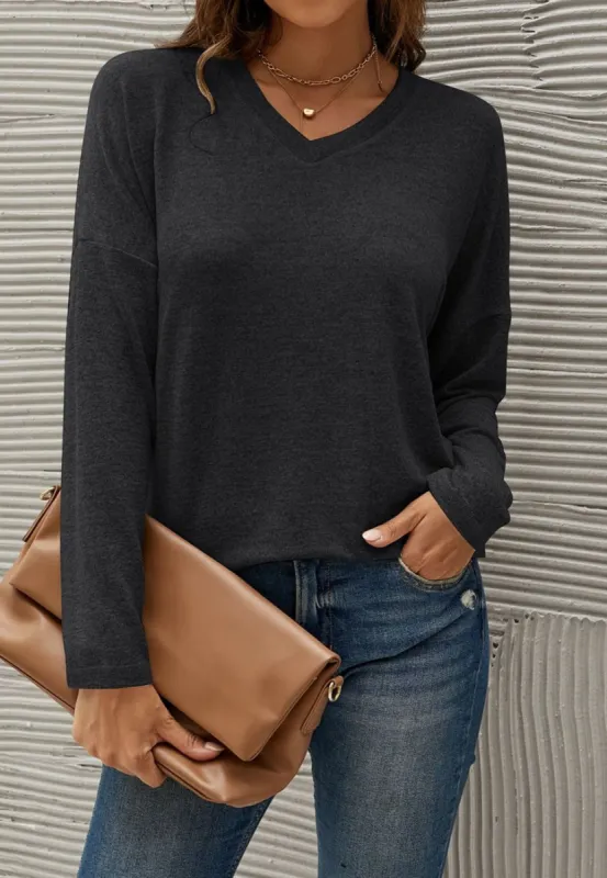 Cozy Drop Shoulder Basic Sweater sold by Anna-Kaci