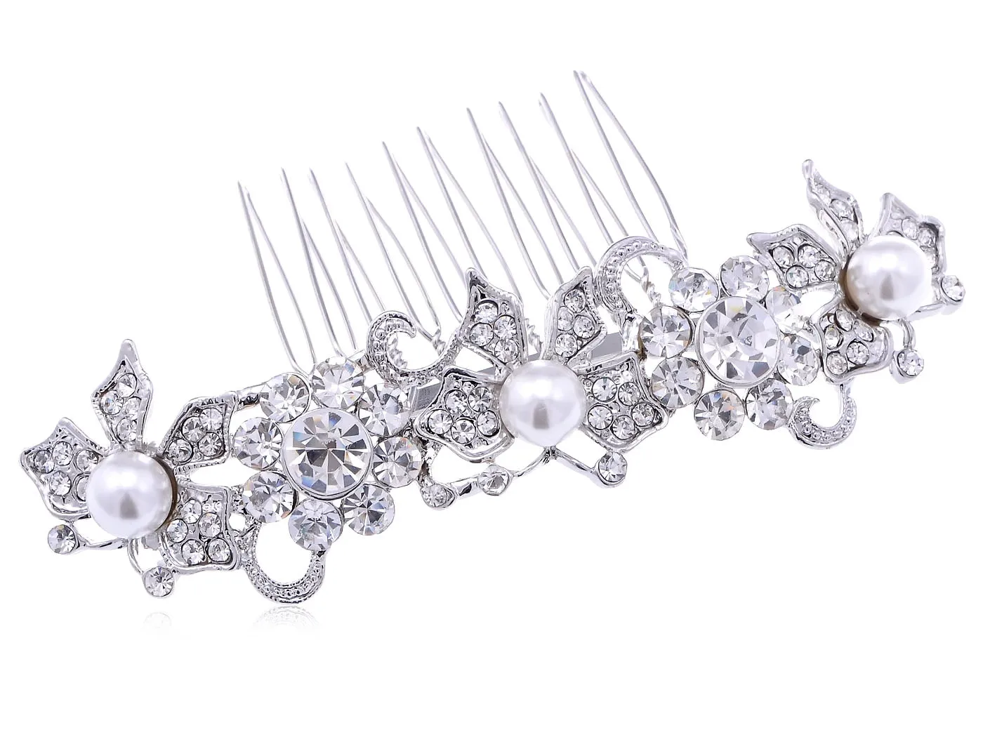 Encrusted Pearl Butterfly Hair Comb sold by Anna-Kaci