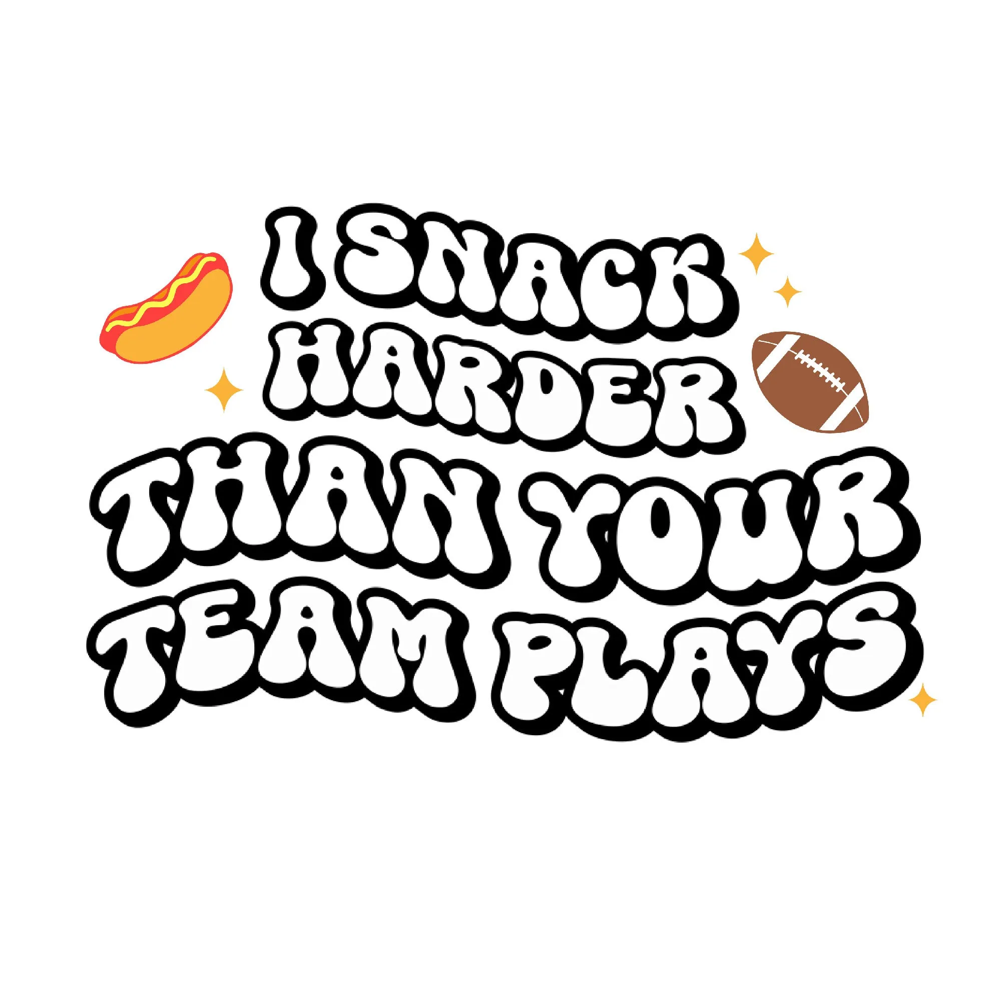 American Football Trendsetter Tee: "I Snack Harder Than Your Team Plays" In Black sold by Anna-Kaci product image thumbnail 4