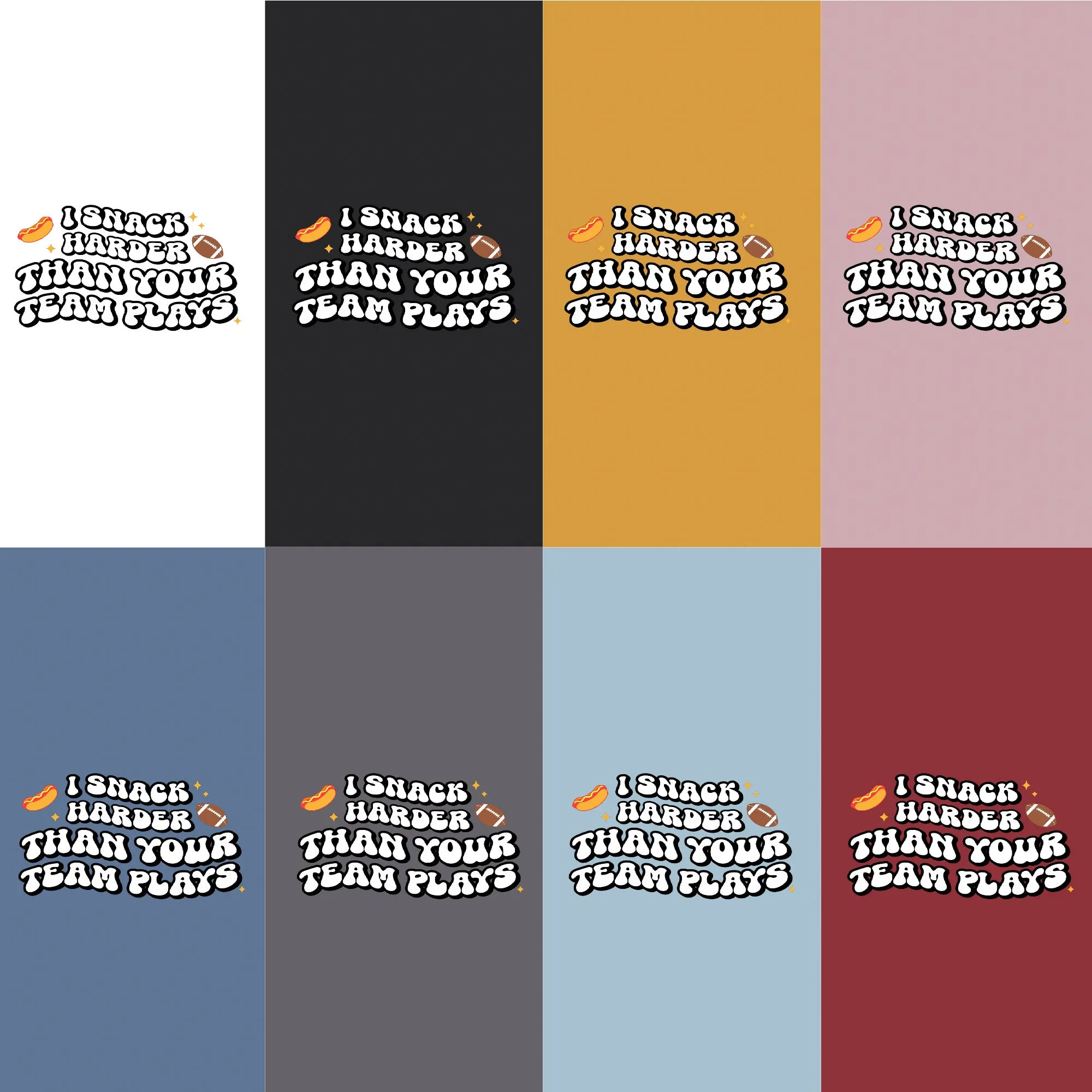 American Football Trendsetter Tee: "I Snack Harder Than Your Team Plays" In Black sold by Anna-Kaci product image thumbnail 3