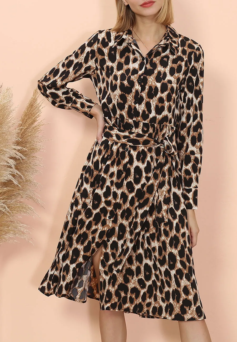Cheetah Print Midi Ruffle Dress sold by Anna-Kaci product image thumbnail 2