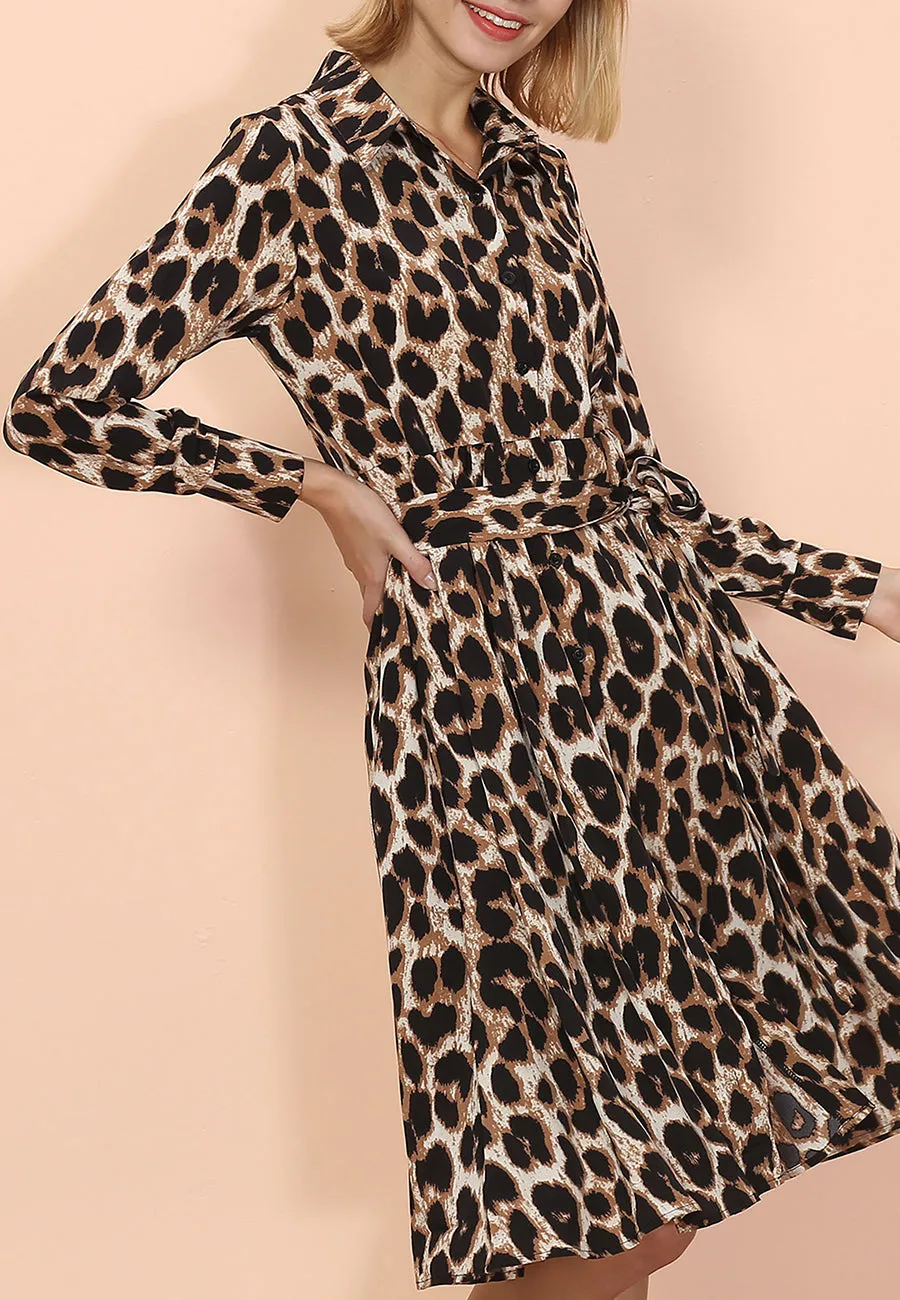 Cheetah Print Midi Ruffle Dress sold by Anna-Kaci product image thumbnail 3