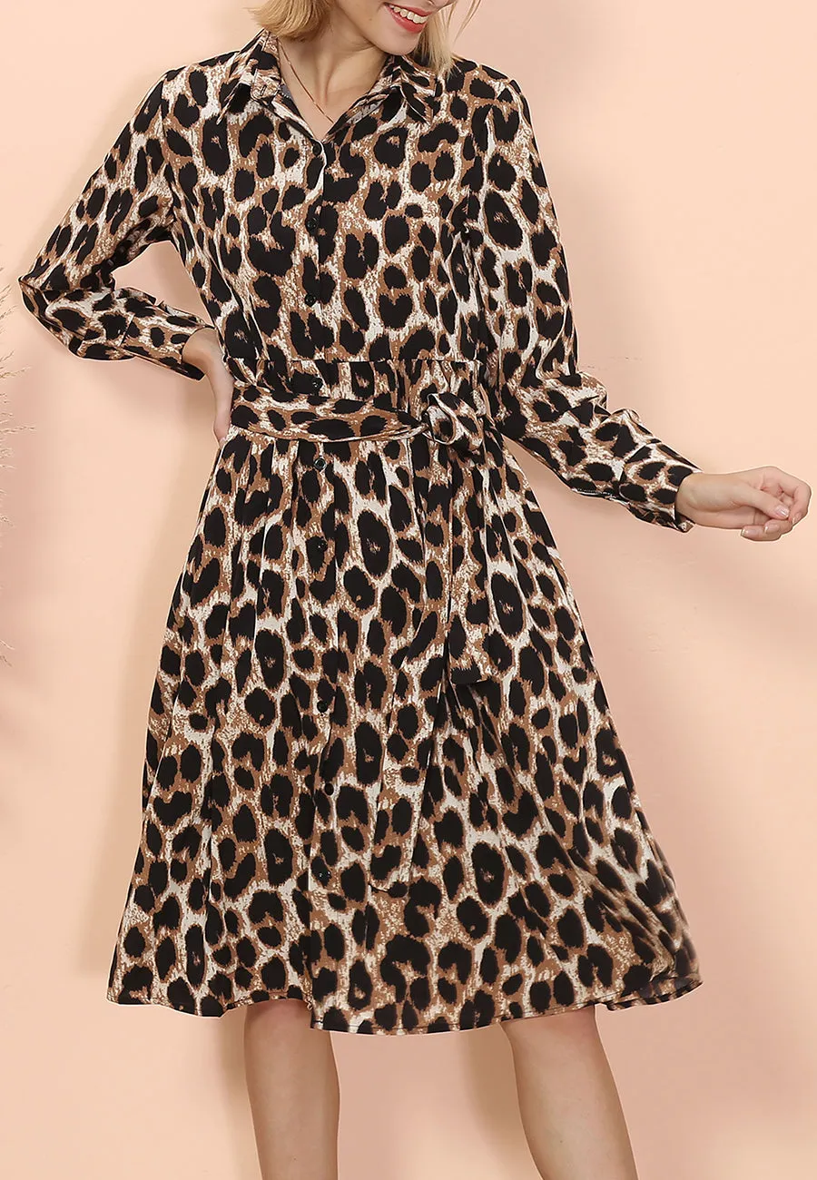 Cheetah Print Midi Ruffle Dress sold by Anna-Kaci product image thumbnail 4