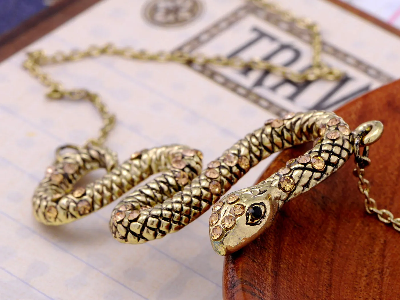 Antique Encrusted Snake Chain Necklace sold by Anna-Kaci product image thumbnail 2