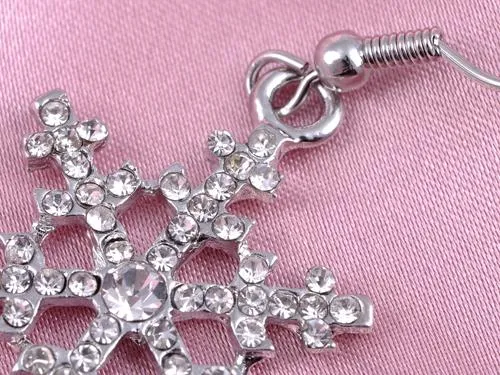 Christmas Winter Snow Snowflake Ice Cold Dangle Drop Earrings Necklace Set sold by Anna-Kaci product image thumbnail 5