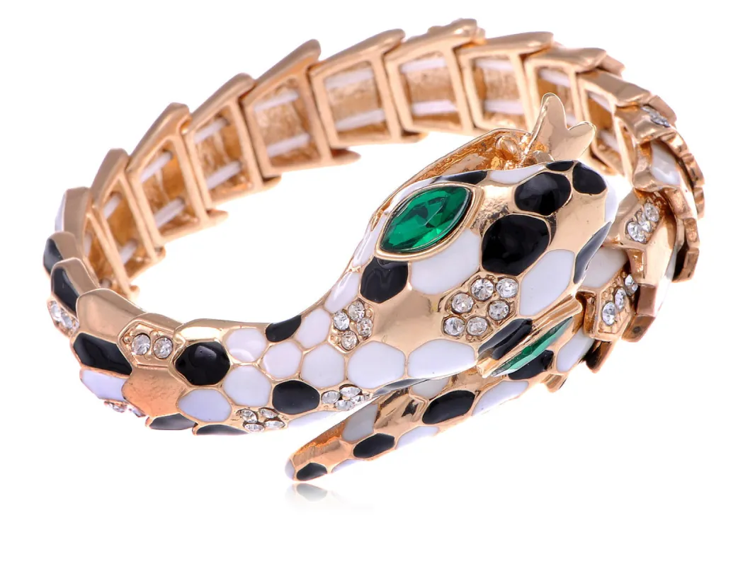 Egyptian Style D Coiling Snake Bangle With Accenting sold by Anna-Kaci