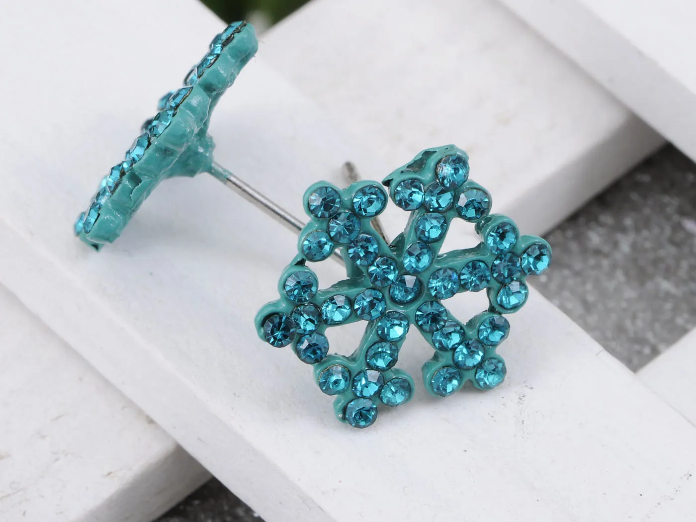 Zircon Snowflake Ice Freezing Cold Element Earrings sold by Anna-Kaci product image thumbnail 4