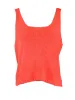 En Creme Voltaic Neon Coral Sexy Open Twist Back Knit Scoop Neck Tank Top sold by Anna-Kaci
