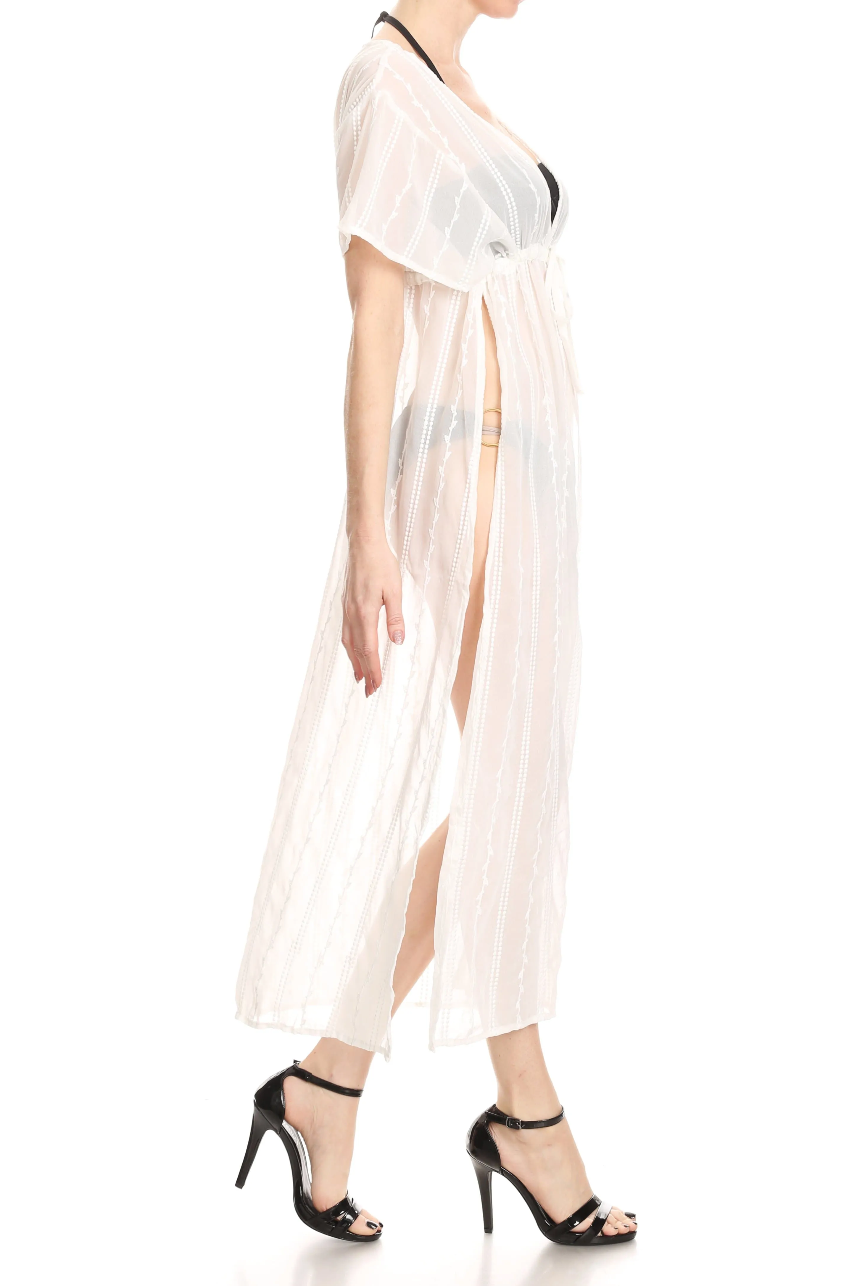 Tie Front Cover Up With Side Slits sold by Anna-Kaci product image thumbnail 5